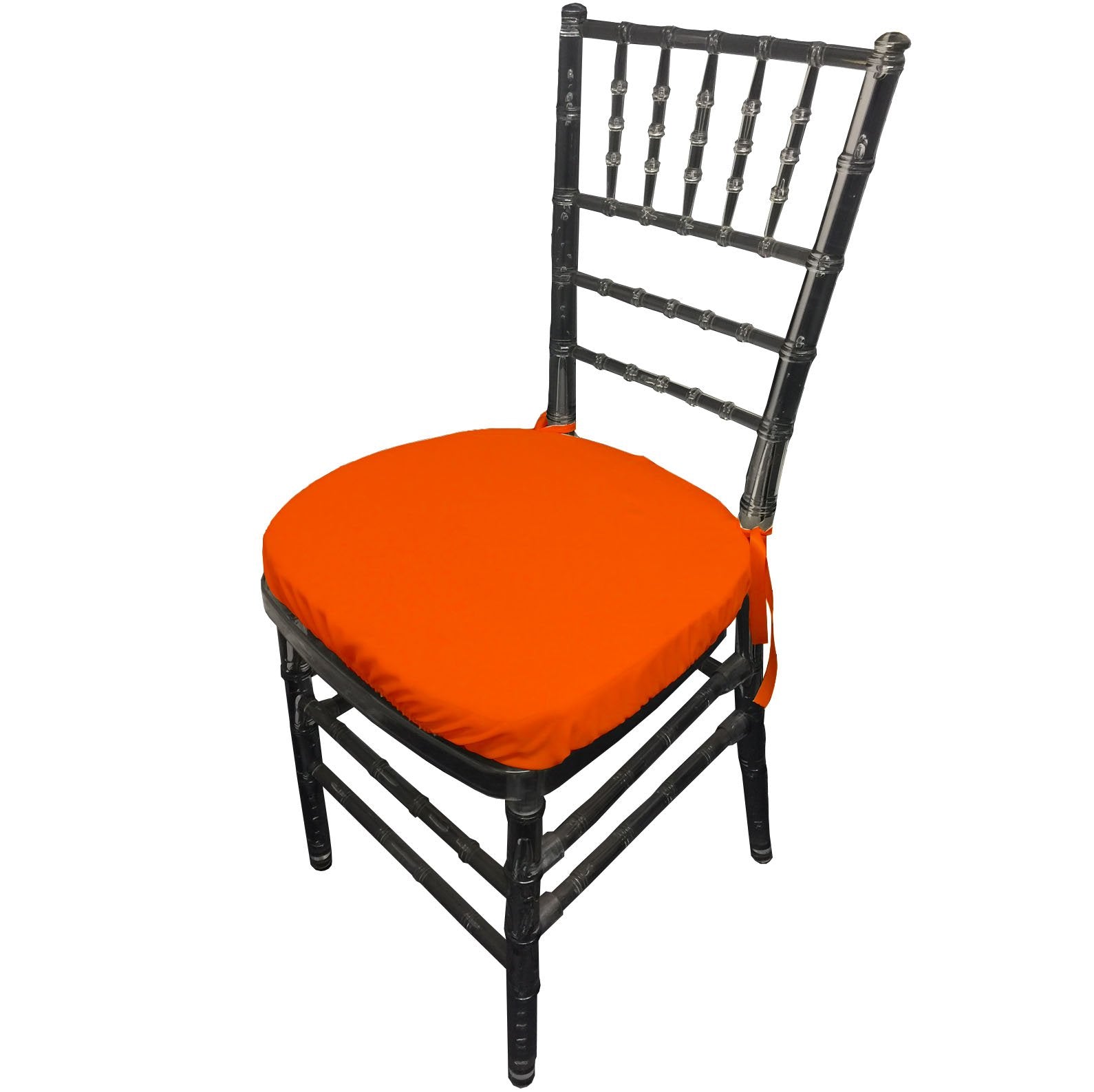 La Linen Pack-4 Polyester Poplin Chiavari Chair Cushion Cover , Orange-like New