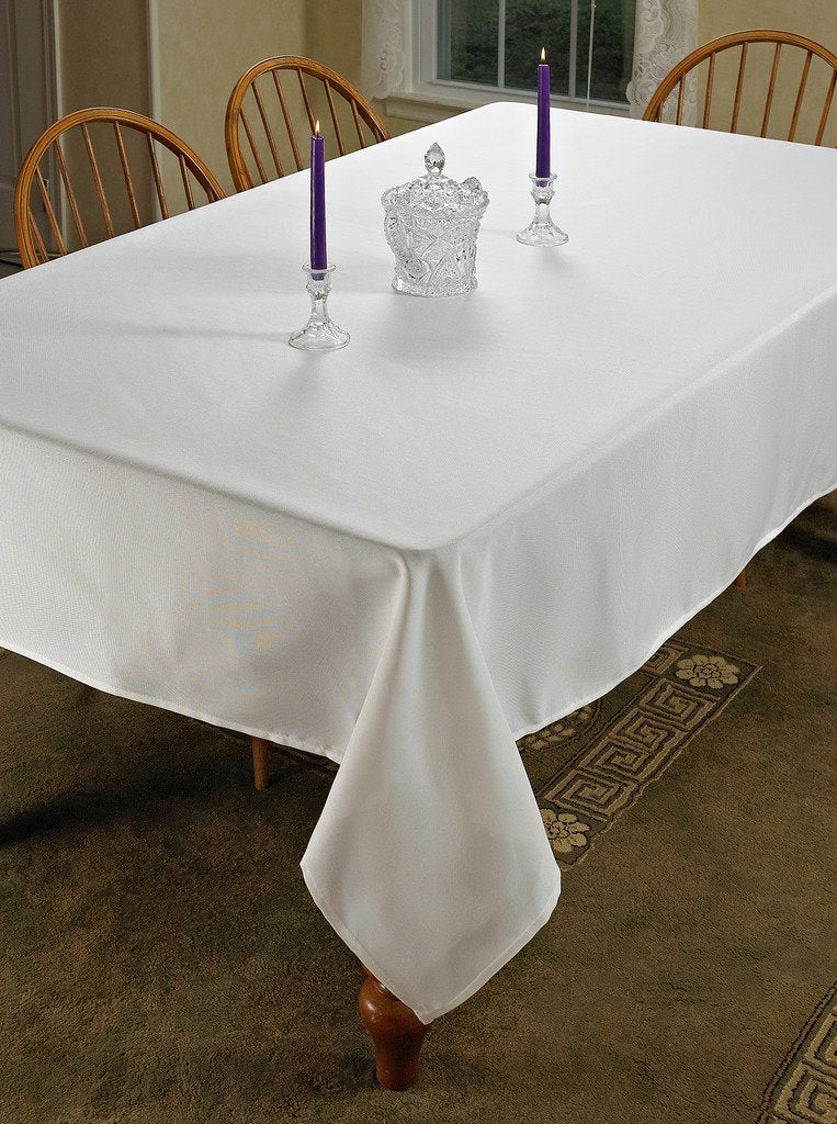 Violet Linen Solid Liner Tablecloth White 60'' X 156'' Oblong/Rectangle