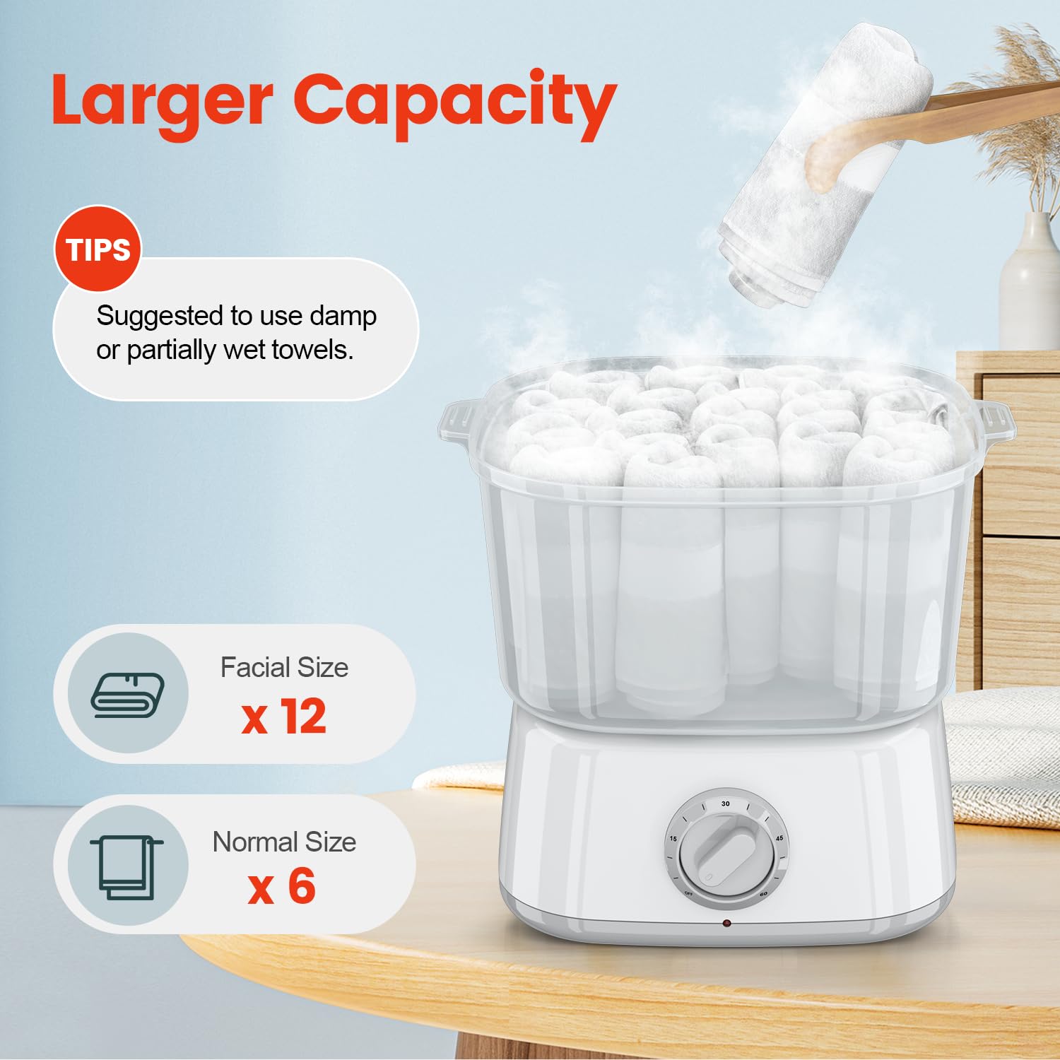 Stateriver Hot Towel Warmer, Rapid Heating Towel Steamer For Facials Can Hold 12 Mini Wet Towels, Portable Mini Towel Warmer For