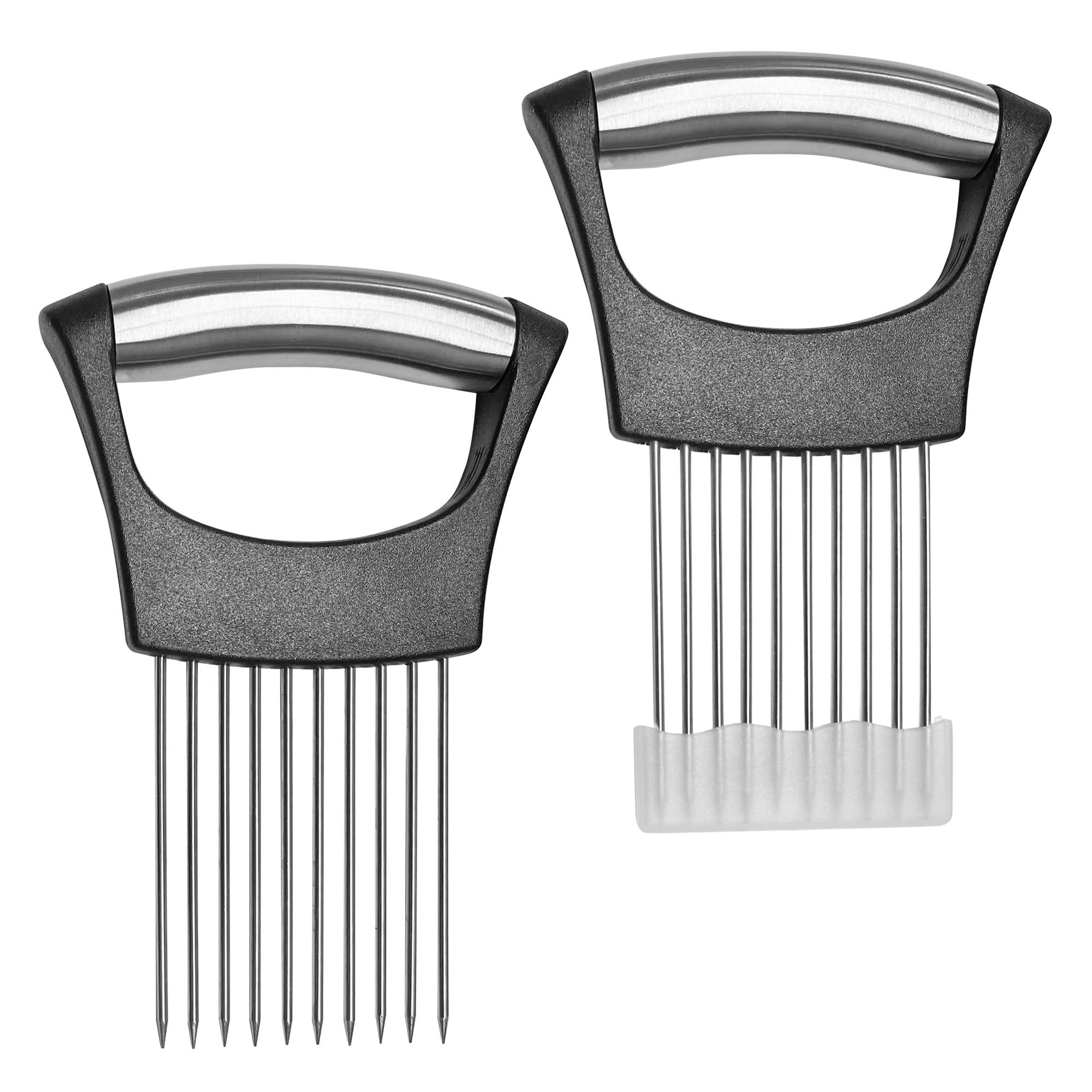 2 Pcs Onion Slicer Holder, Premium Vegetable Slicing Tool For Potato And Tomato, Food Cutter Assistant Tool For Slicing Fruit Le