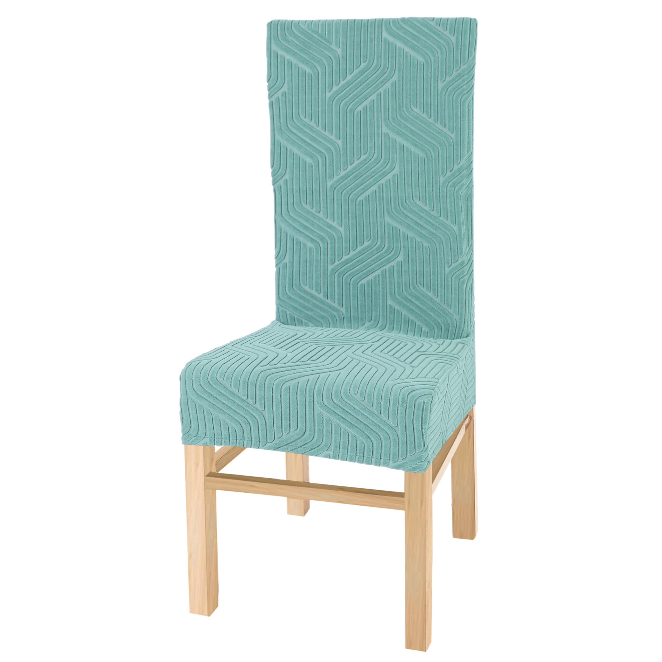 Yellow Weaves Elastic Stretchable Dining Chair Cover, Removable Washable Elastic Self Jacquard Dining Chair Covers (1 Piece, Pow