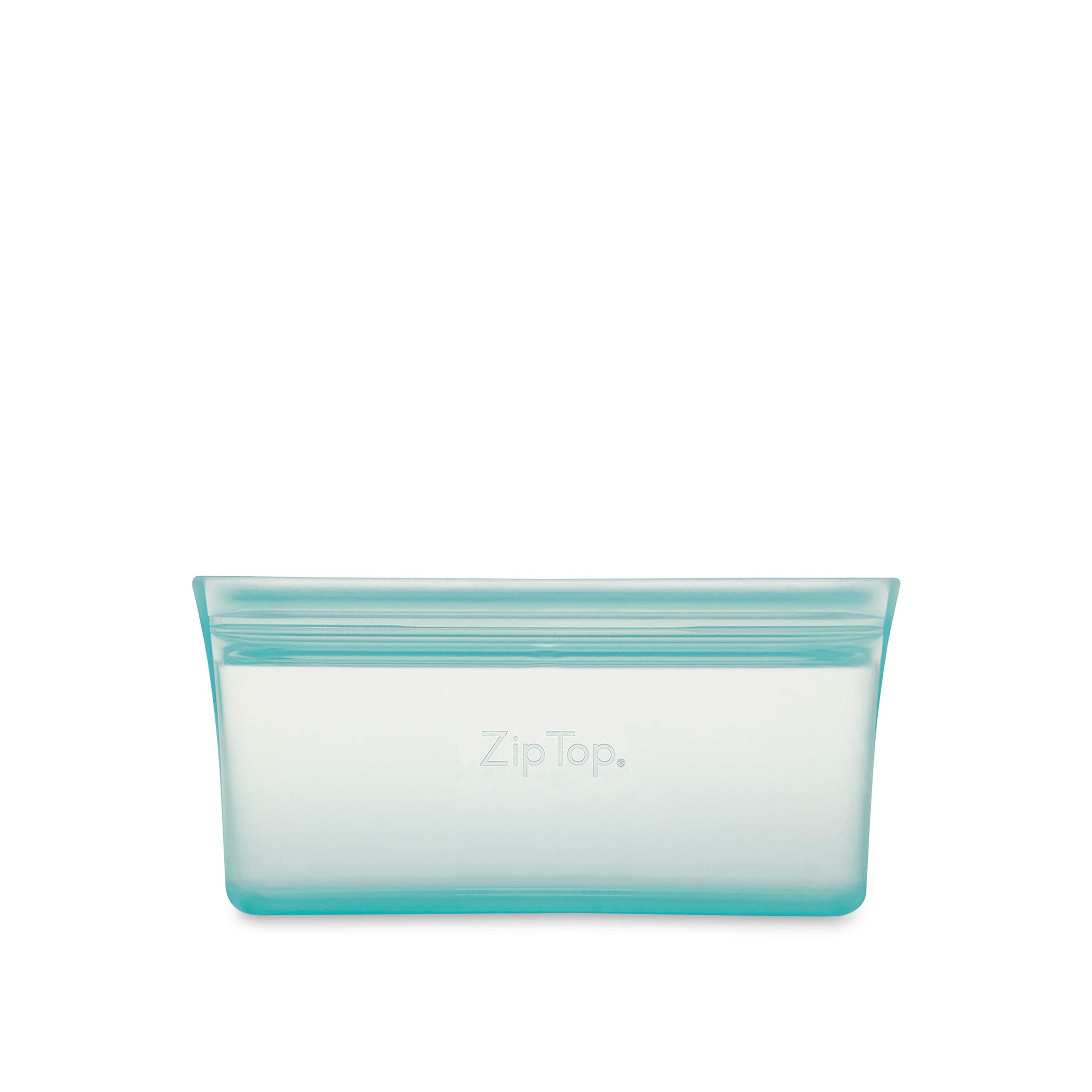 Zip Top Reusable Food Storage Bags | Snack Bag [Teal] | Silicone Meal Prep Container | Microwave, Dishwasher And Freezer Safe |