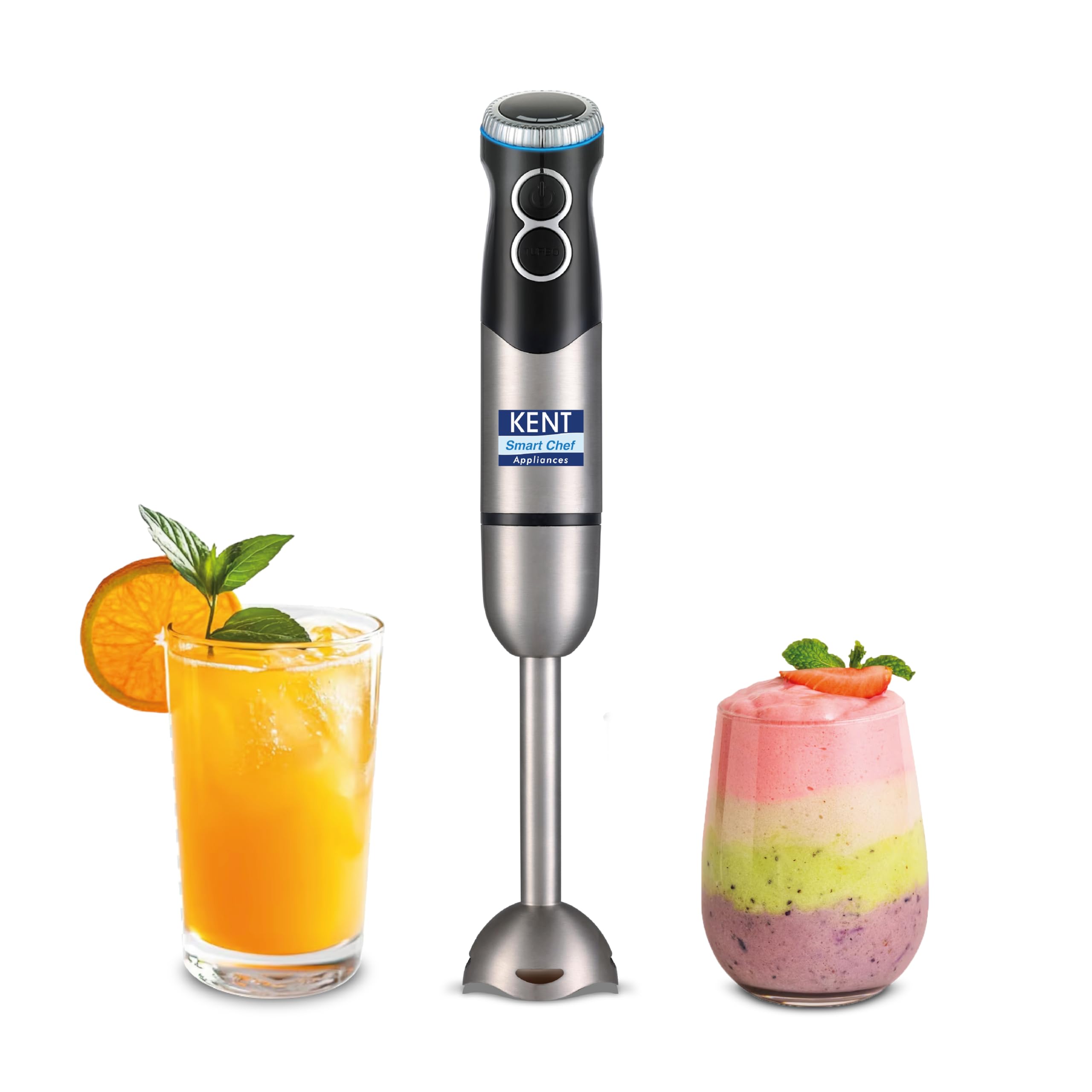Kent Stainless Steel 304 Full Body 450W Powerful Hand Blender | Variable Speed Control | Turbo Switch For Fast Blending | Detach