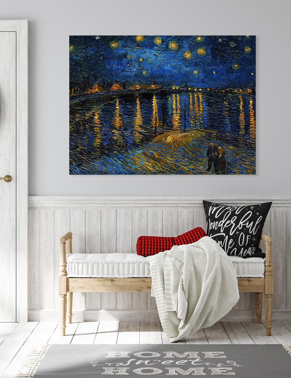 Decorarts - Starry Night Over The Rhone By Vincent Van Gogh Art Classic Art. Oversize Giclee Prints Canvas Wall Art For Wall Dec