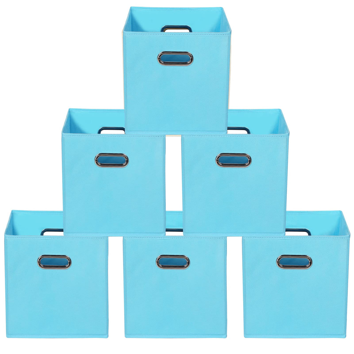 Yunkeeeper Storage Bins Cubes, Fabric Cube Organizer With Handle, Foldable Cube Bins For Cloth Or Accessary Storage, 11X11X11, S