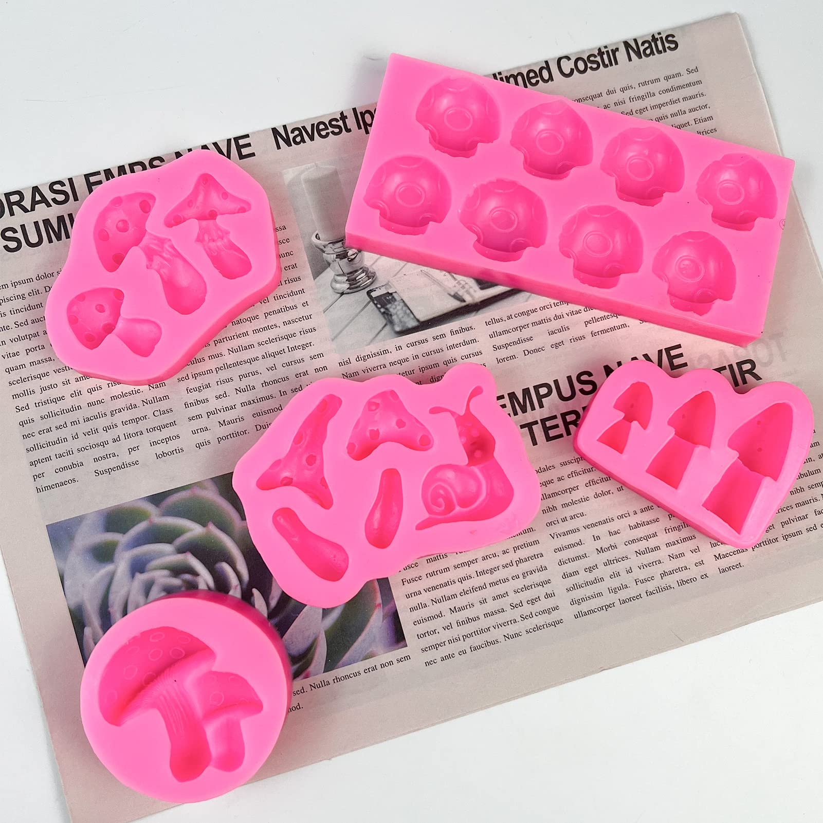 Mushroom Chocolate Molds, Mushroom Snail Shaped Silicone Molds, Cute Mushroom Candy Mould Vegetable Fondant Molds For For Cupcak
