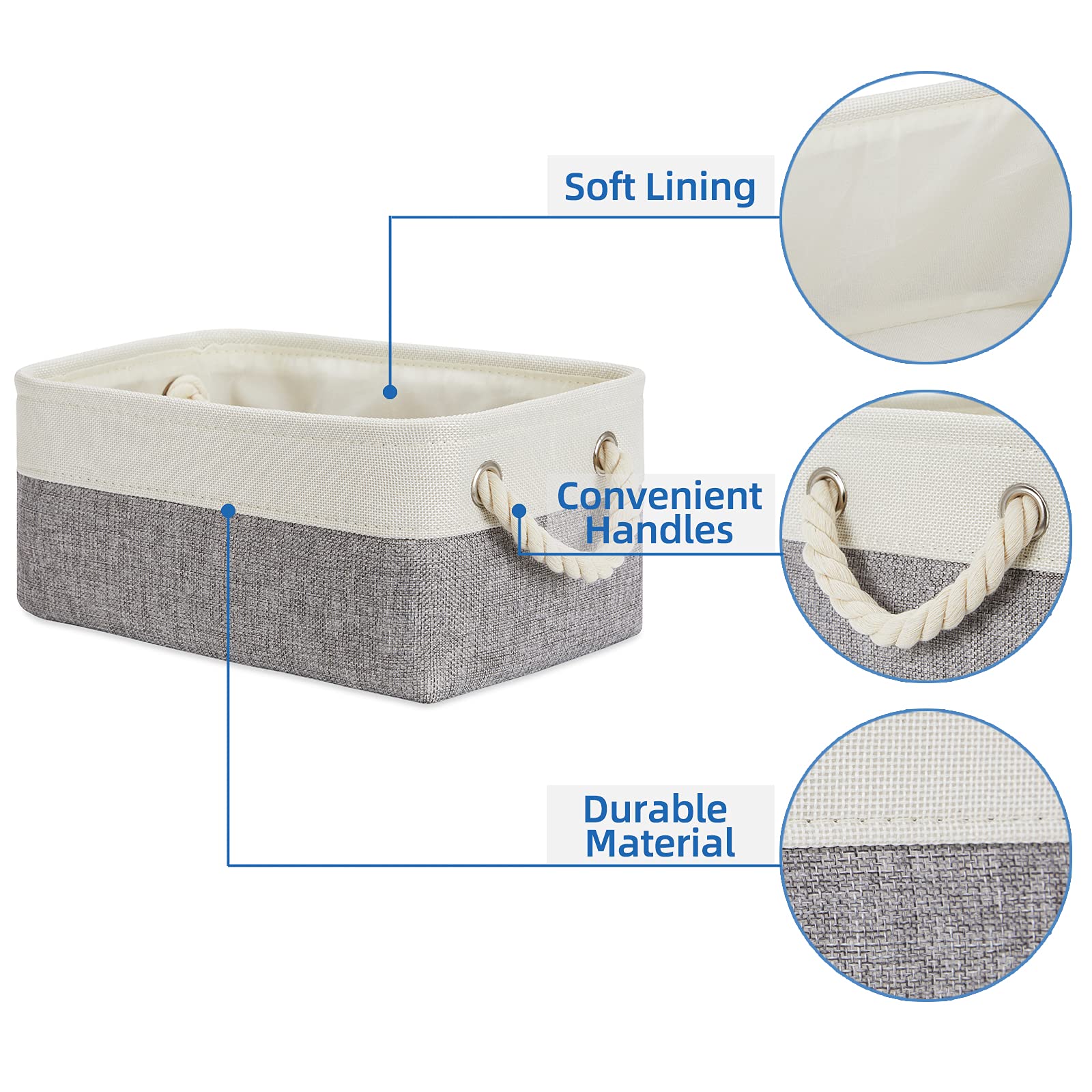 Temary Small Storage Baskets For Organizing Toys, 6Pcs Small Storage Bins, Decorative Collapsible Fabric Gift Baskets Empty For