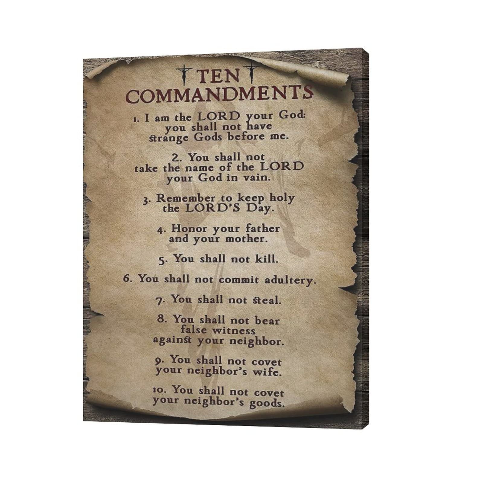 10 Commandments Wall Art Vintage Ten Commandments Wall Decor God Bible Verses Inspirational Quotes Canvas Painting Print Artwork