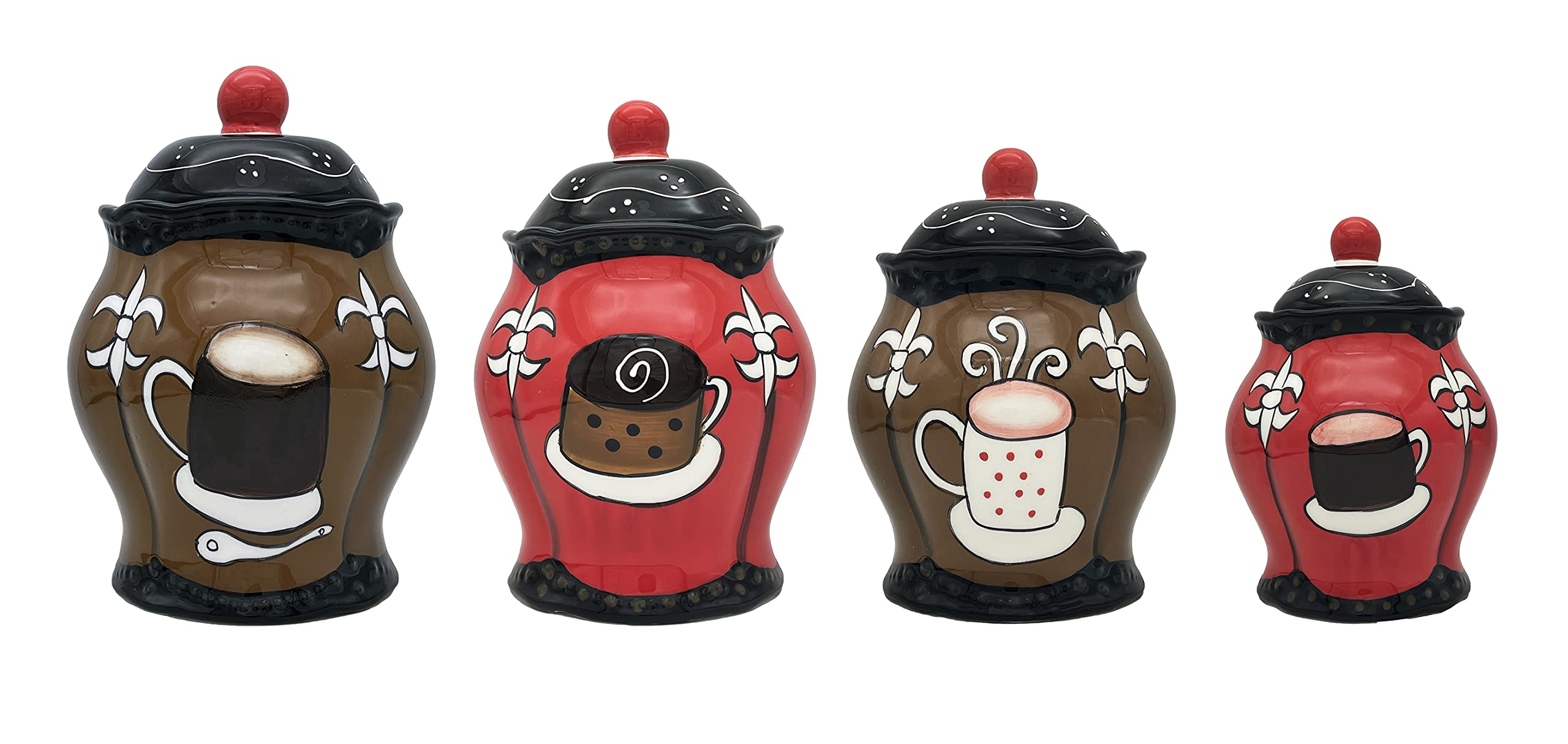 Ack Tuscany Colorful Coffee Bean Collection (4Pc Canister Set)