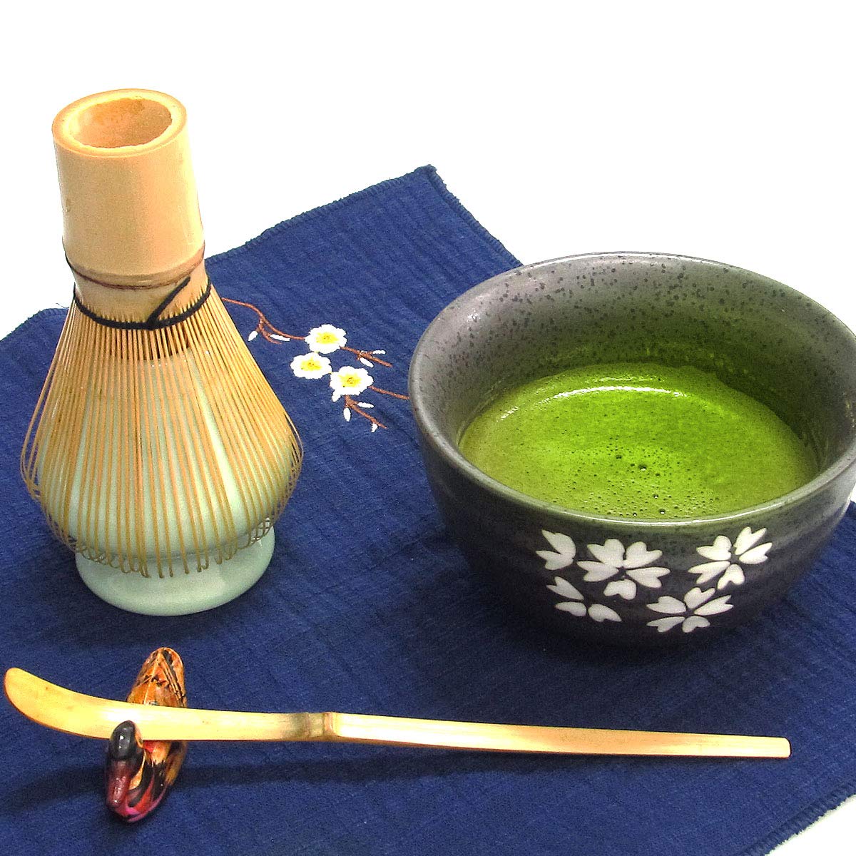Artcome Japanese Matcha Tea Set, Matcha Whisk, Traditional Scoop, Matcha Bowl, Ceramic Whisk Holder, Handmade Matcha Ceremony Ki