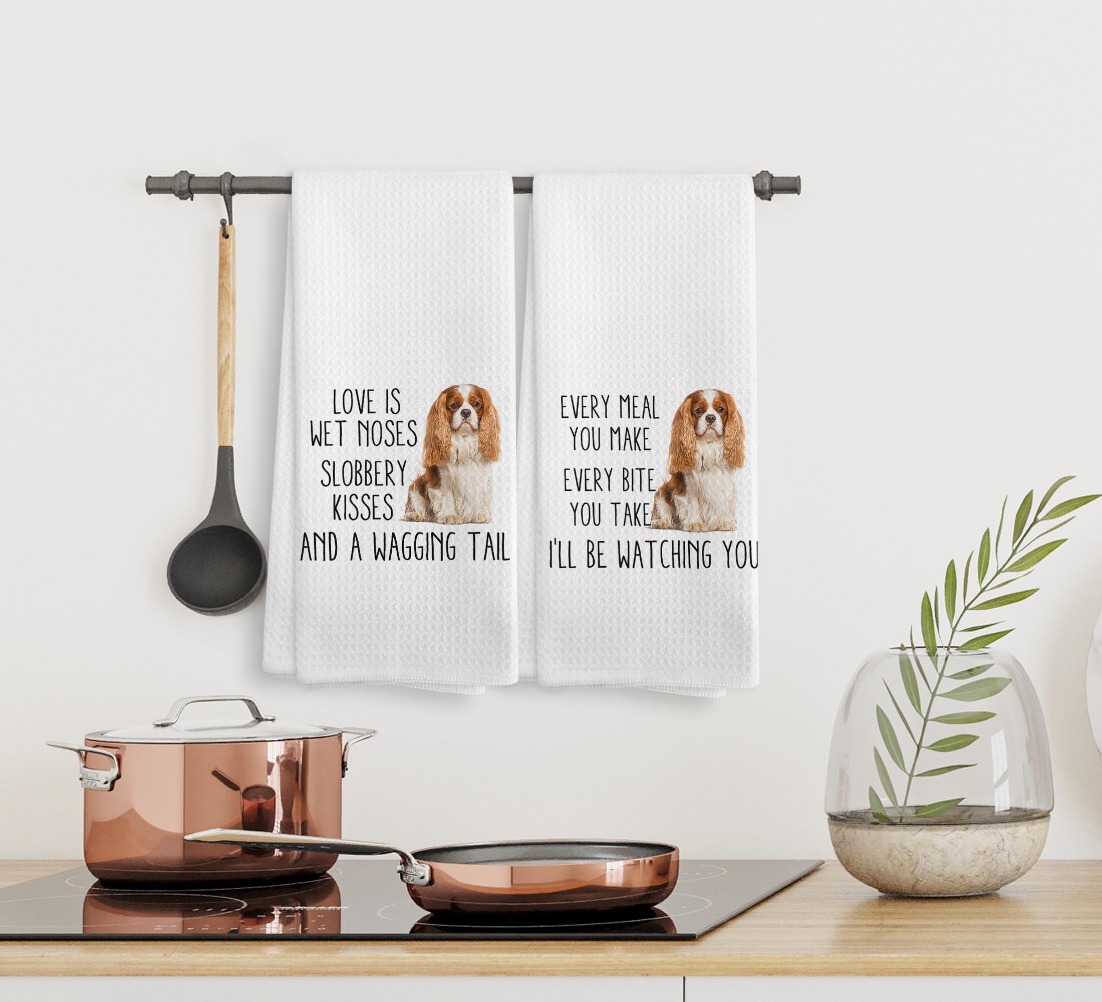 NOQL Cavalier King Charles Spaniel Towel, Dog Kitchen Towels, Cavalier King Charles Spaniel Dog Kitchen Towels and Dishcloths Se