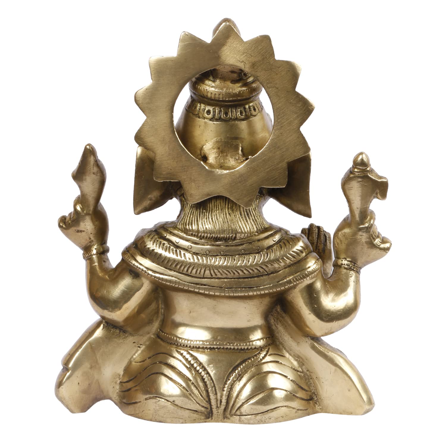 Kartique Brass Lord Ganesha Murti in Blessing Posture with Trunk on Left Side Ganpati Bhagwan Idol Metal Statue for Home Office