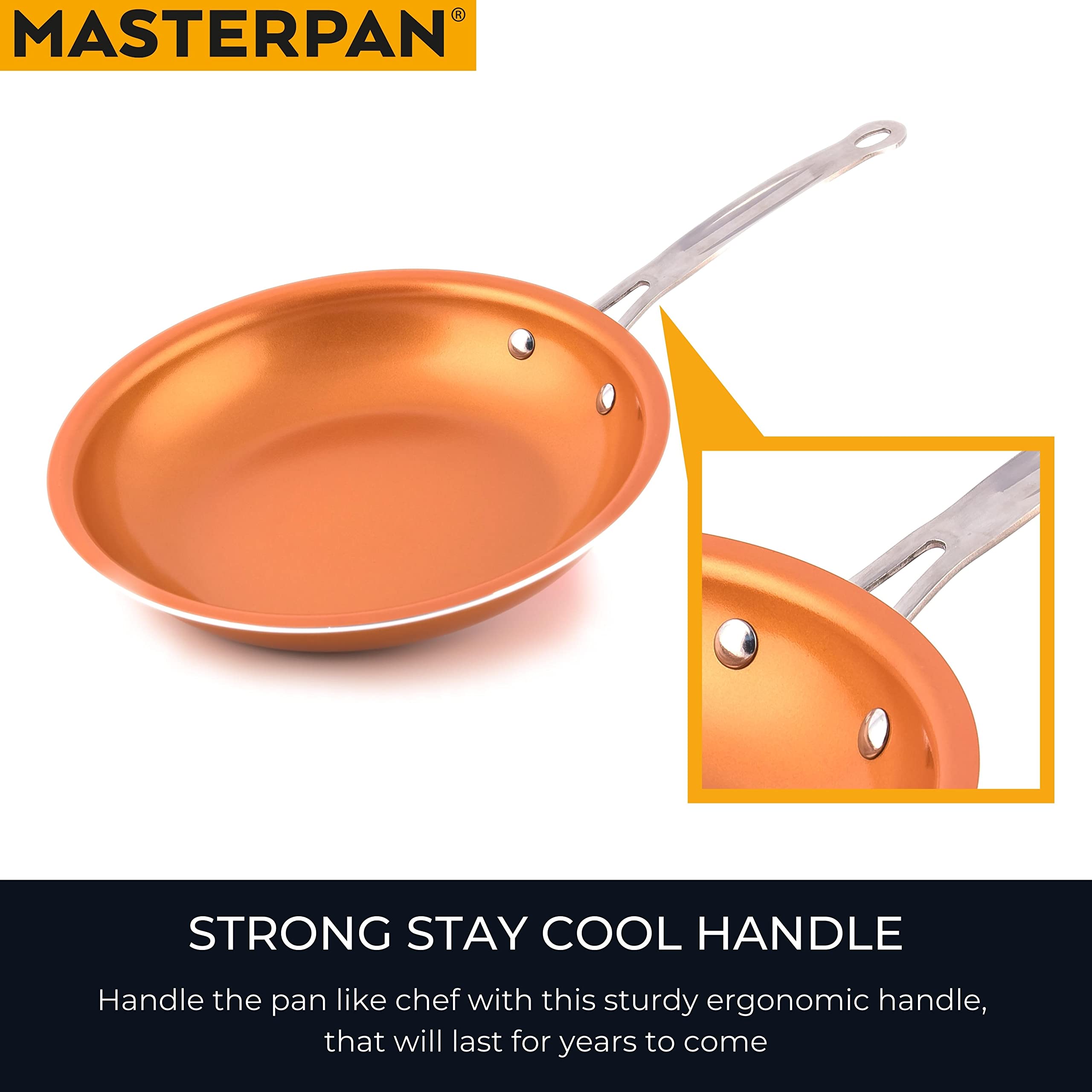 Masterpan Copper Tone 10 And 12 Inch Non-Stick Ceramic Frying Pans 2-Pack