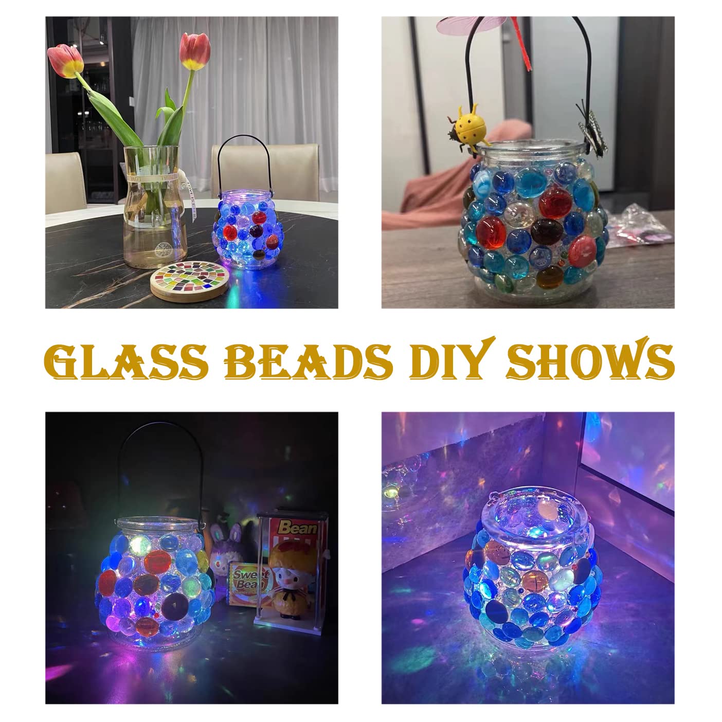 KINGOU Flat Glass Gems/Marbles/Stones/Beads for Vase Filler  Table Scatter  Games - 1 Lbs (17-19mm  Approx. 3/4'')-Green