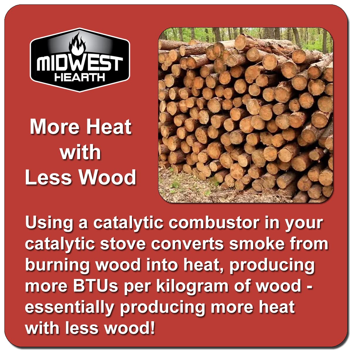 Midwest Hearth Wood Stove Catalytic Combustor Replacement Catalyst Blaze King Dutchwest Sequoia (7'' X 2'' Round Ceramic)