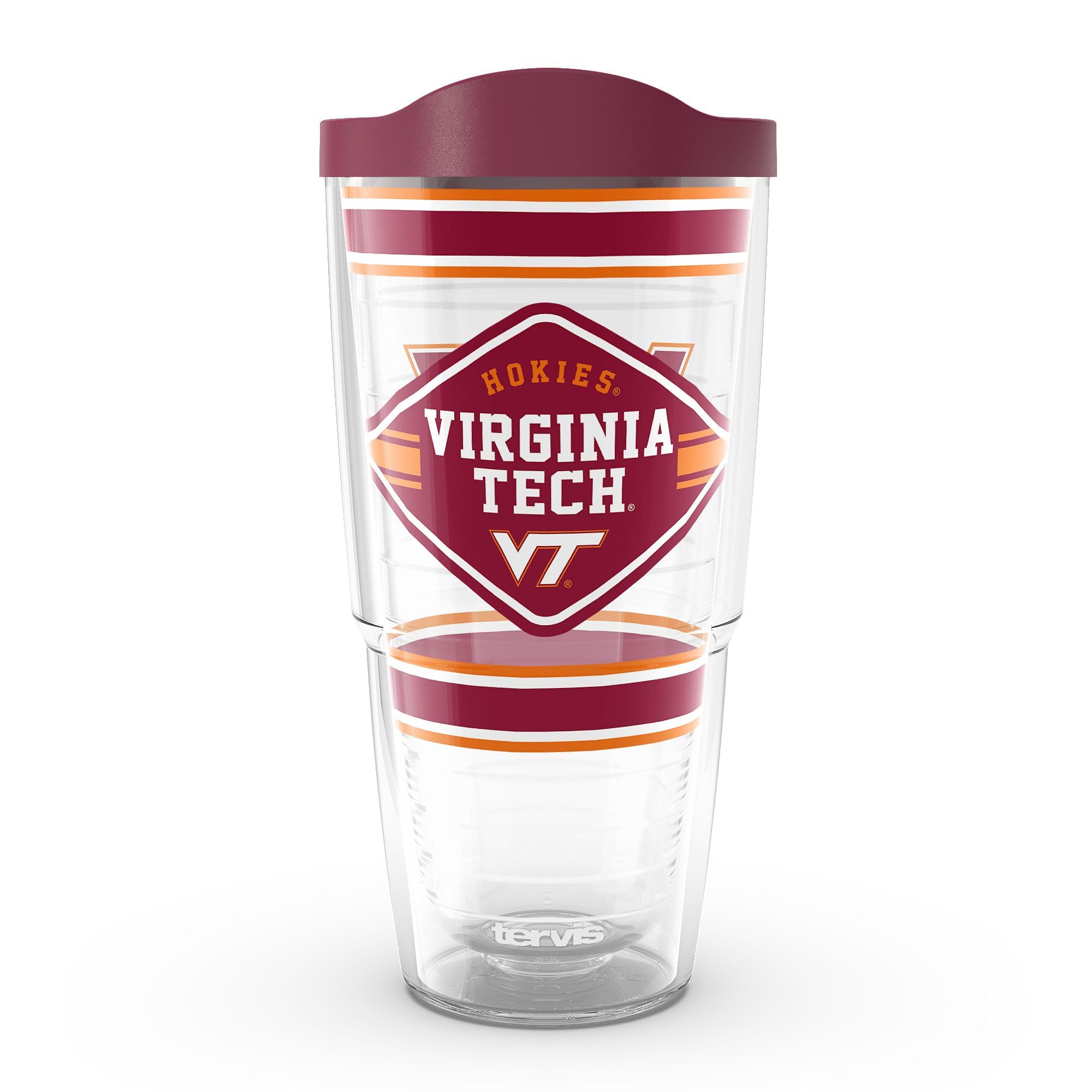 Tervis Virginia Tech Hokies  First String Made in USA Double Walled Insulated Tumbler Travel Cup Keeps Drinks Cold & Hot, 24oz,
