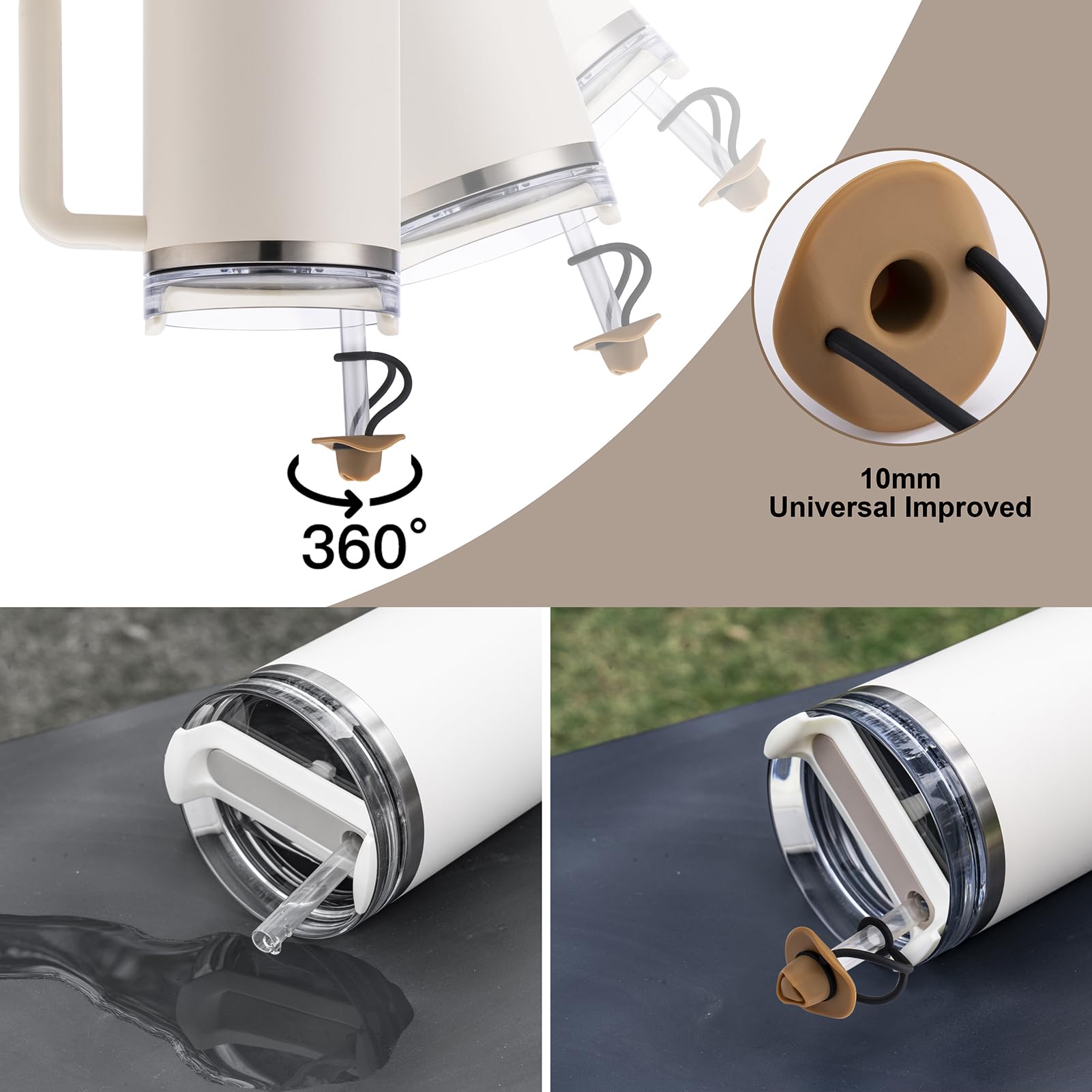 Straw Cover Cap for Stanley Cup 30 40 oz, Silicone Straw Toppers Cowboy Hat, Tumbler Cup Accessories for 10mm 0.4in Straws Cute