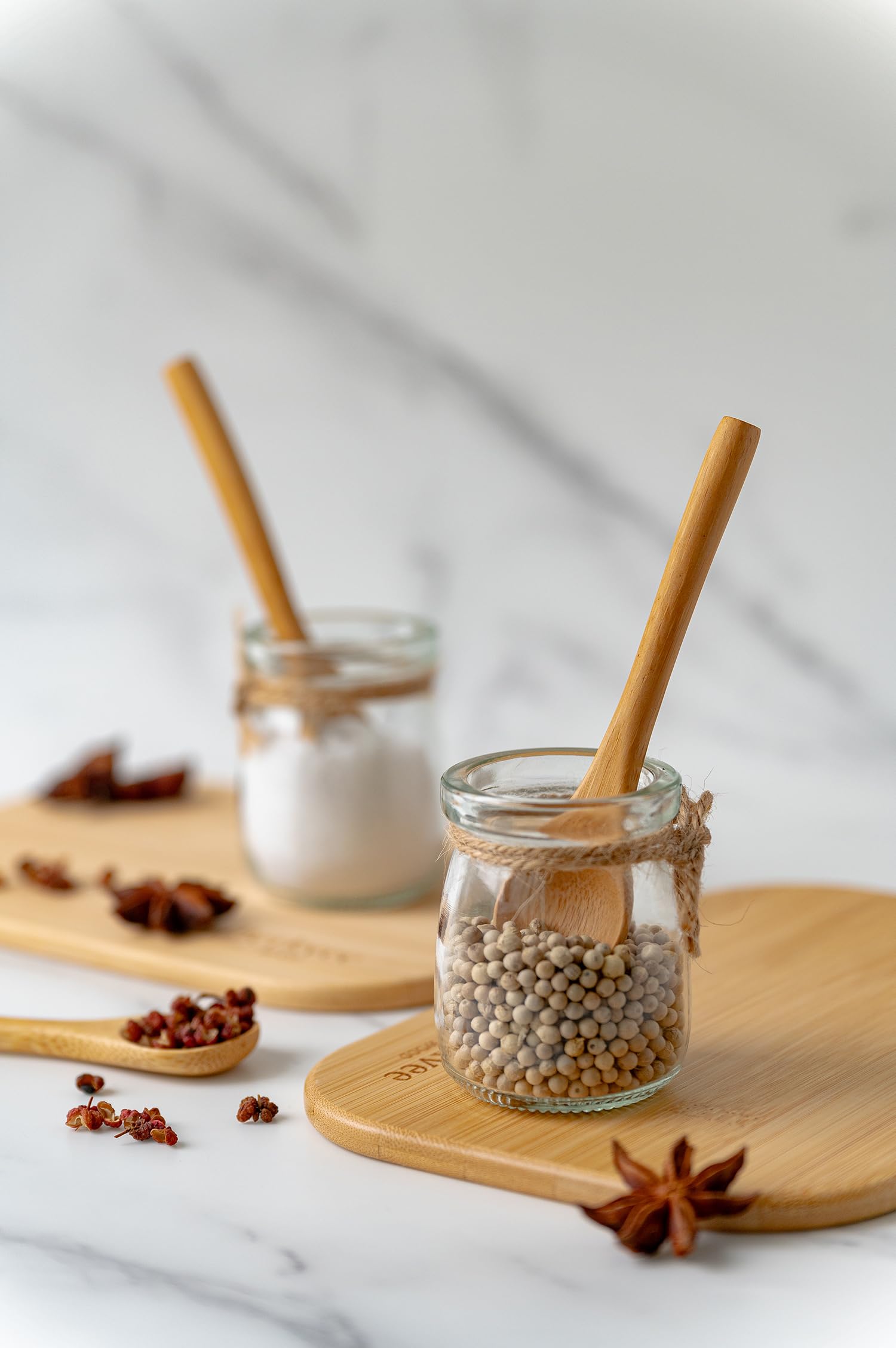6 Pcs Organic Small Wooden Spoons, 5.2 Inches Mini Bamboo Wood Spoon For Honey Dessert Appetizers Coffee Tea, Teaspoon Serving U