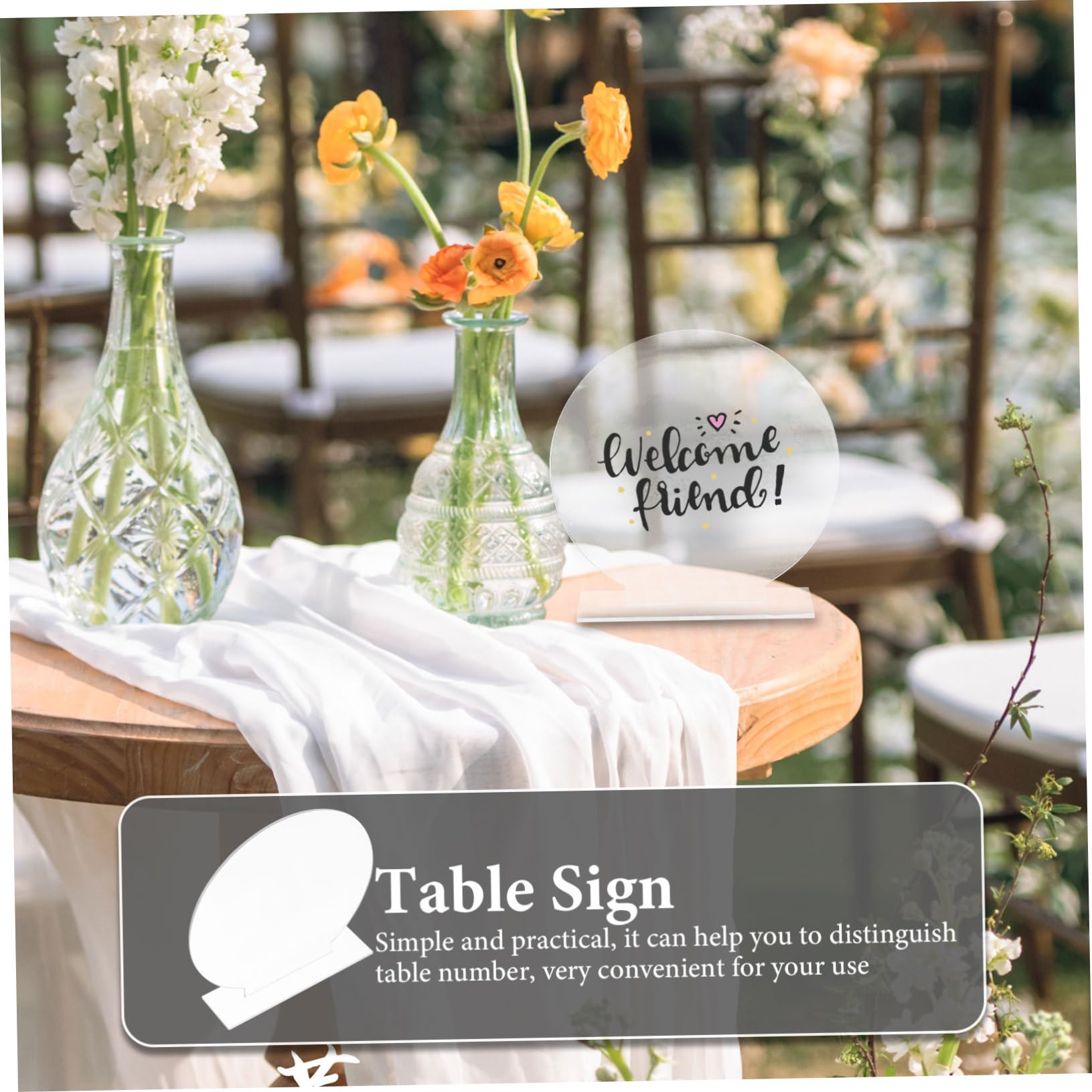SHOWERORO Reserved Seating Signs Wedding Acrylic Sign Stand 6 Pack Wedding Party Favor