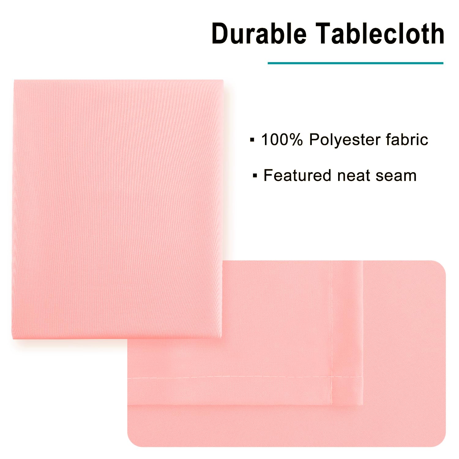 Hiasan Rose Pink Rectangle Tablecloth - Waterproof Washable Polyester Christmas Fabric Table Cloth For Buffect Dining Birthday P