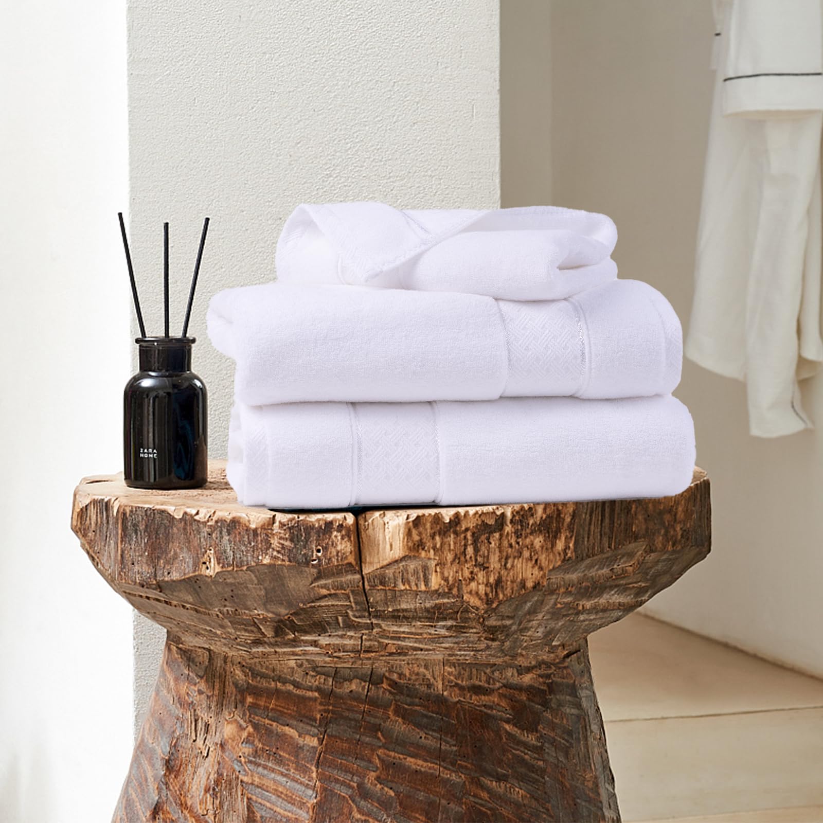 Cozyart White Bath Towels Set 6 Piece, Luxury 100% Turkish Cotton 650Gsm Hotel Quality, Soft, Absorbent,Towel Sets For Bathroom