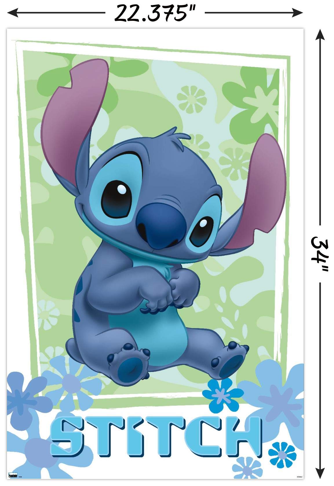Trends International Disney Lilo And Stitch - Flowers Wall Poster, 22.375'' X 34'', Poster & Clip Bundle