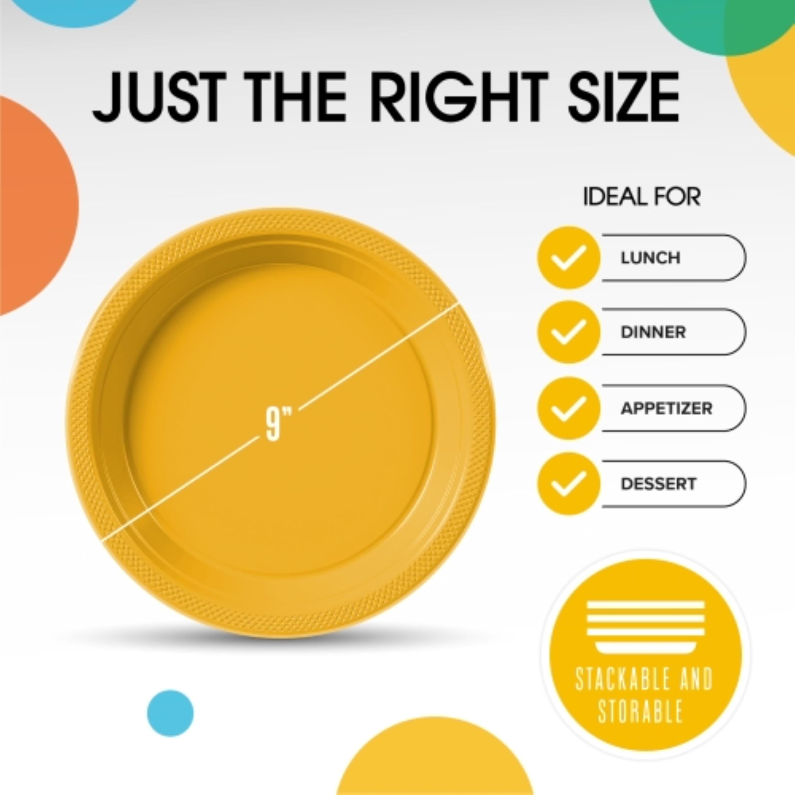 Exquisite Yellow Plastic Plates For Party 9 Yellow Disposable Plates For Party Supplies 50 Pcs Disposable Dinner Plate Heavy D
