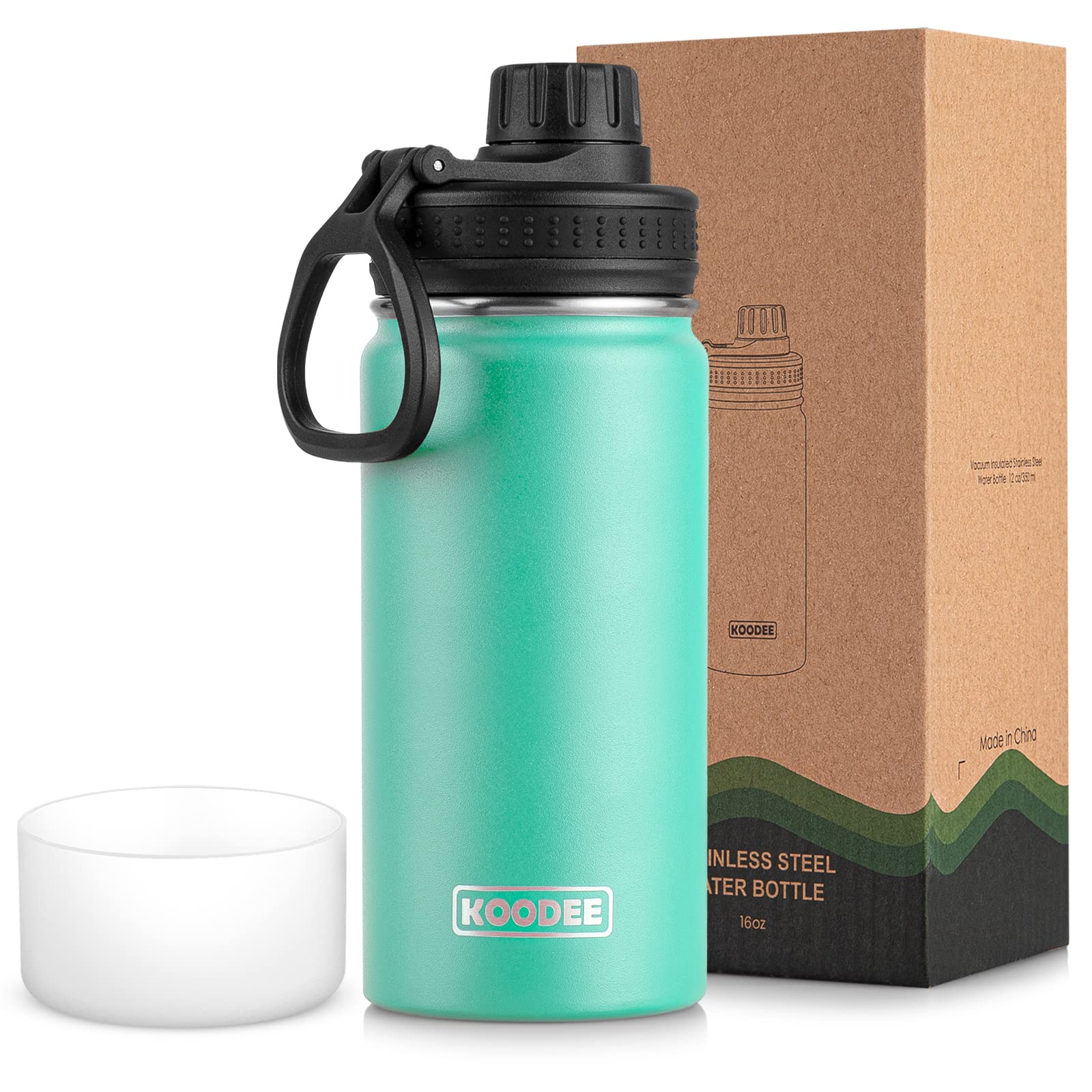 Koodee Water Bottle For School-16 Oz Stainless Steel Triple Wall Vacuum Insulated Water Bottle For Girls, Wide Mouth Bottle With