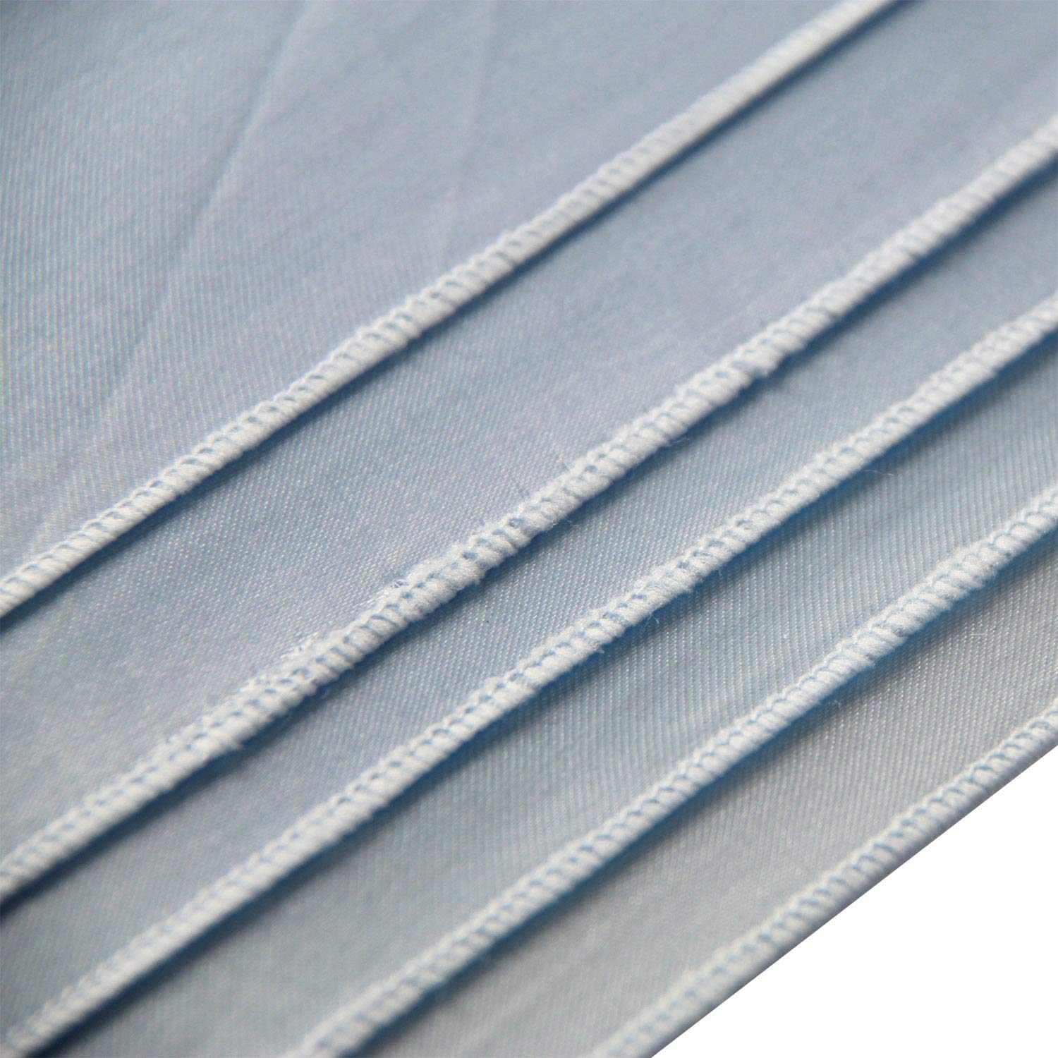 Welmatch Light Blue Satin Table Runners - 5 Pcs Wedding Banquet Party Event Decoration Table Runners (Light Blue, 5)