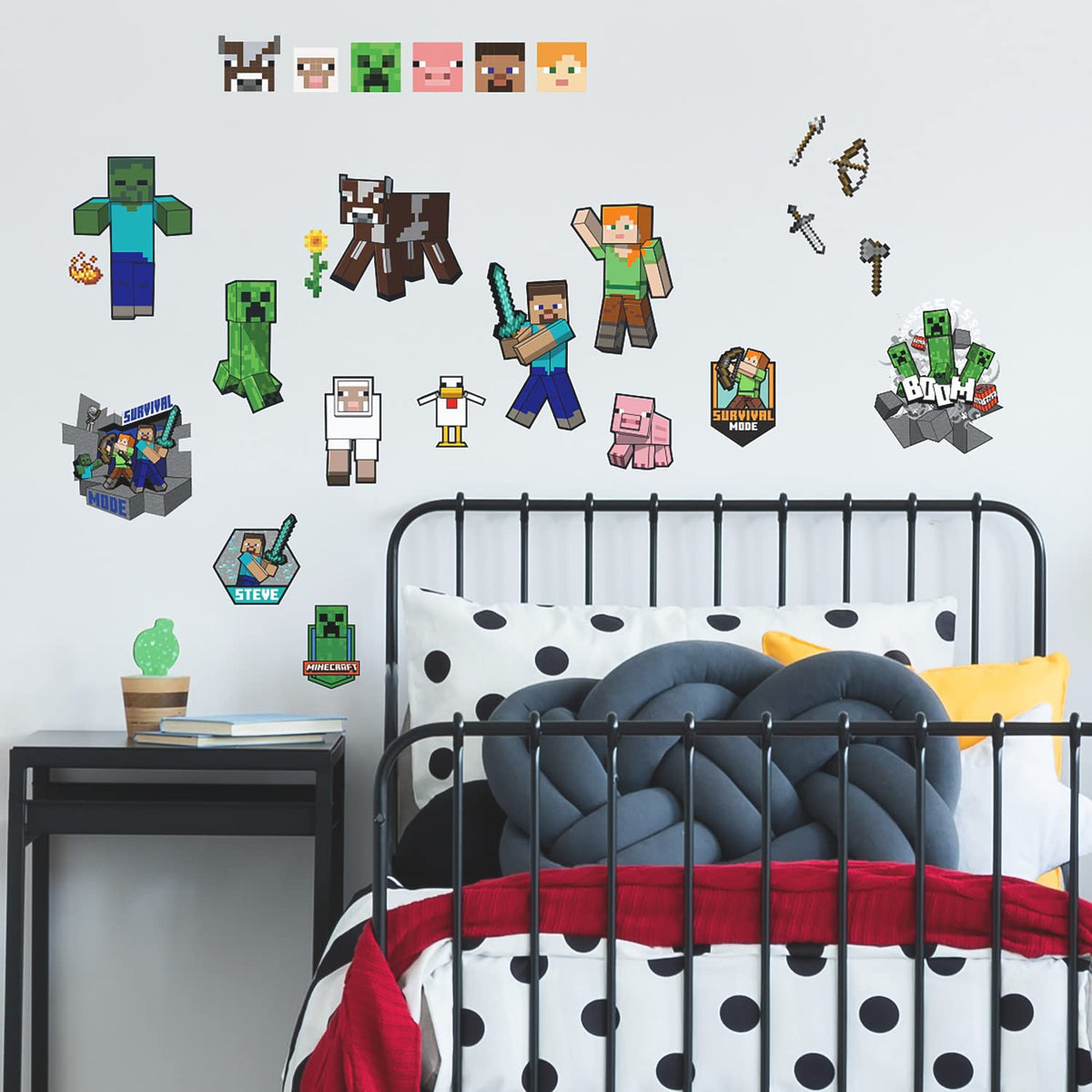 Roommates Rmk5366Scs Minecraft Characters Peel And Stick Wall Decals ...