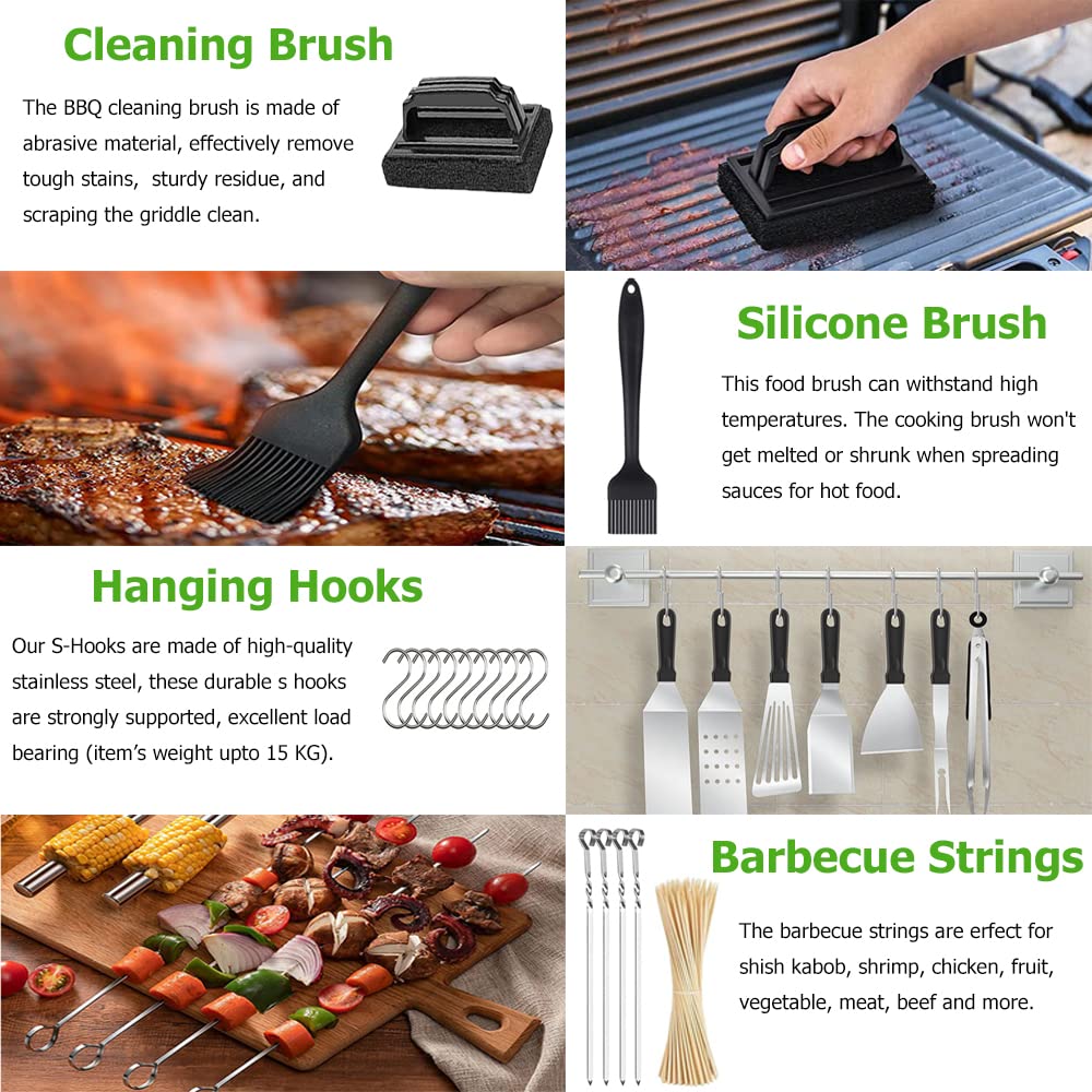 Griddle Accessories Kit, 131 Pcs Griddle Grill Tools Set Stainless Steel Grill Bbq Spatula Set, Griddle Utensils Kit For Blackst