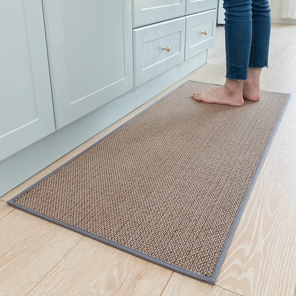 Kitchen Rugs And Mats Non Skid Washable, Absorbent Runner Rugs For Kitchen, Front Of Sink, Kitchen Mats For Floor(Grey, 20''X47'
