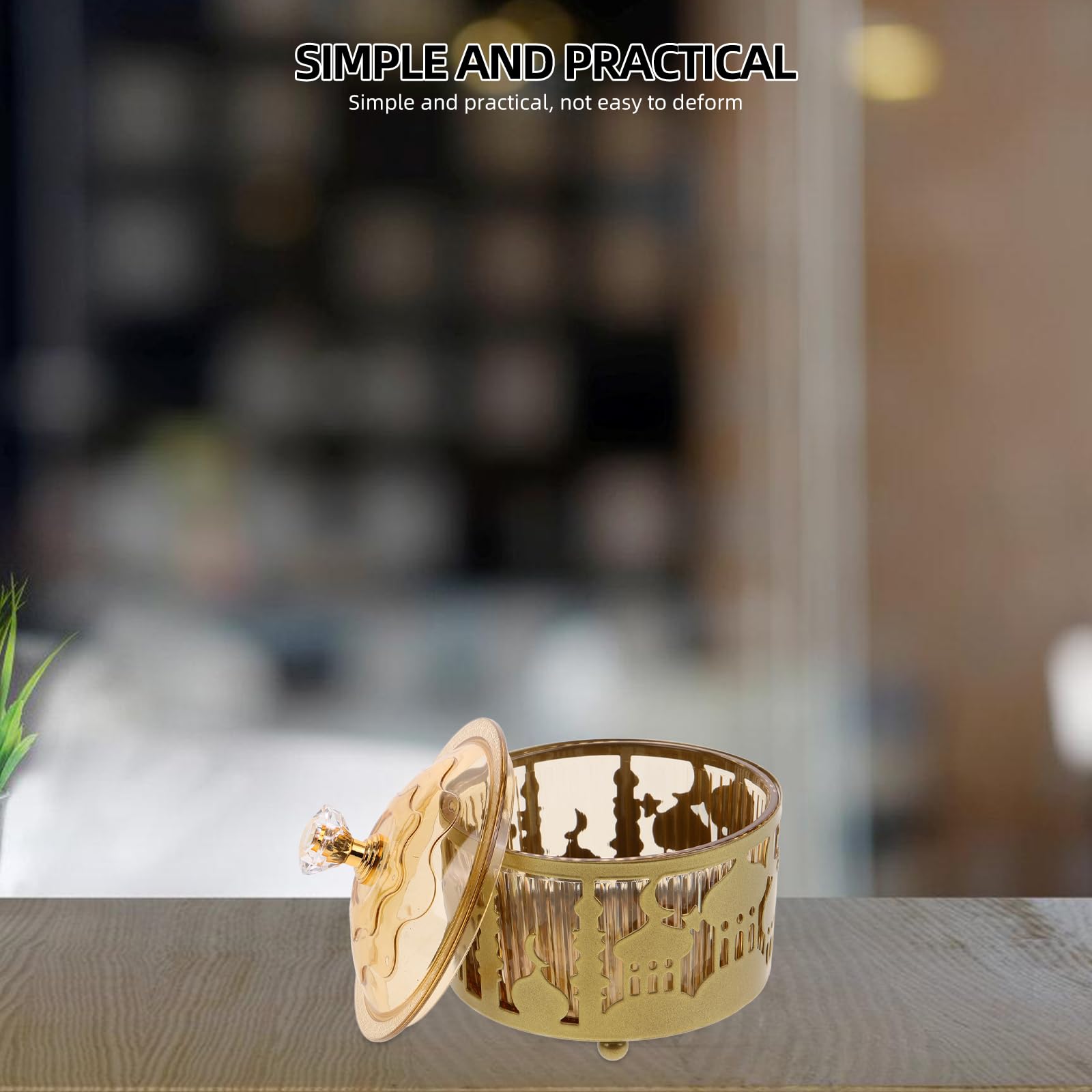 Pretyzoom 3Pcs Middle Eastern Arab Eid Candy Serving Plate Tea Serving Tray Dried Fruit Plate Snack Storage Tray Ramadan Decorat