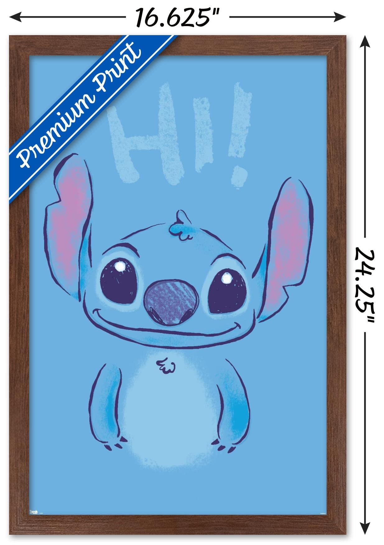 Trends International Disney Lilo And Stitch - Hi Wall Poster, 14.725'' X 22.375'', Mahogany Framed Version