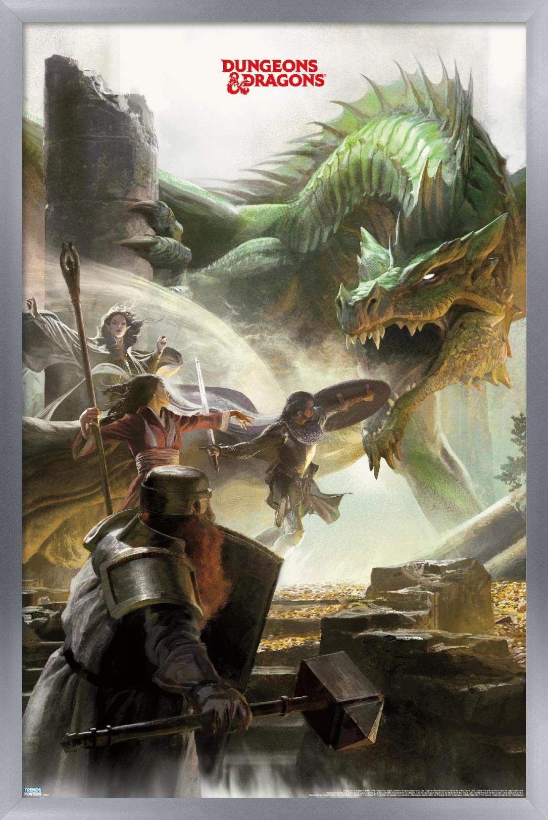 Trends International Dungeons And Dragons - Adventure Wall Poster, 22.375'' X 34'', Silver Framed Version