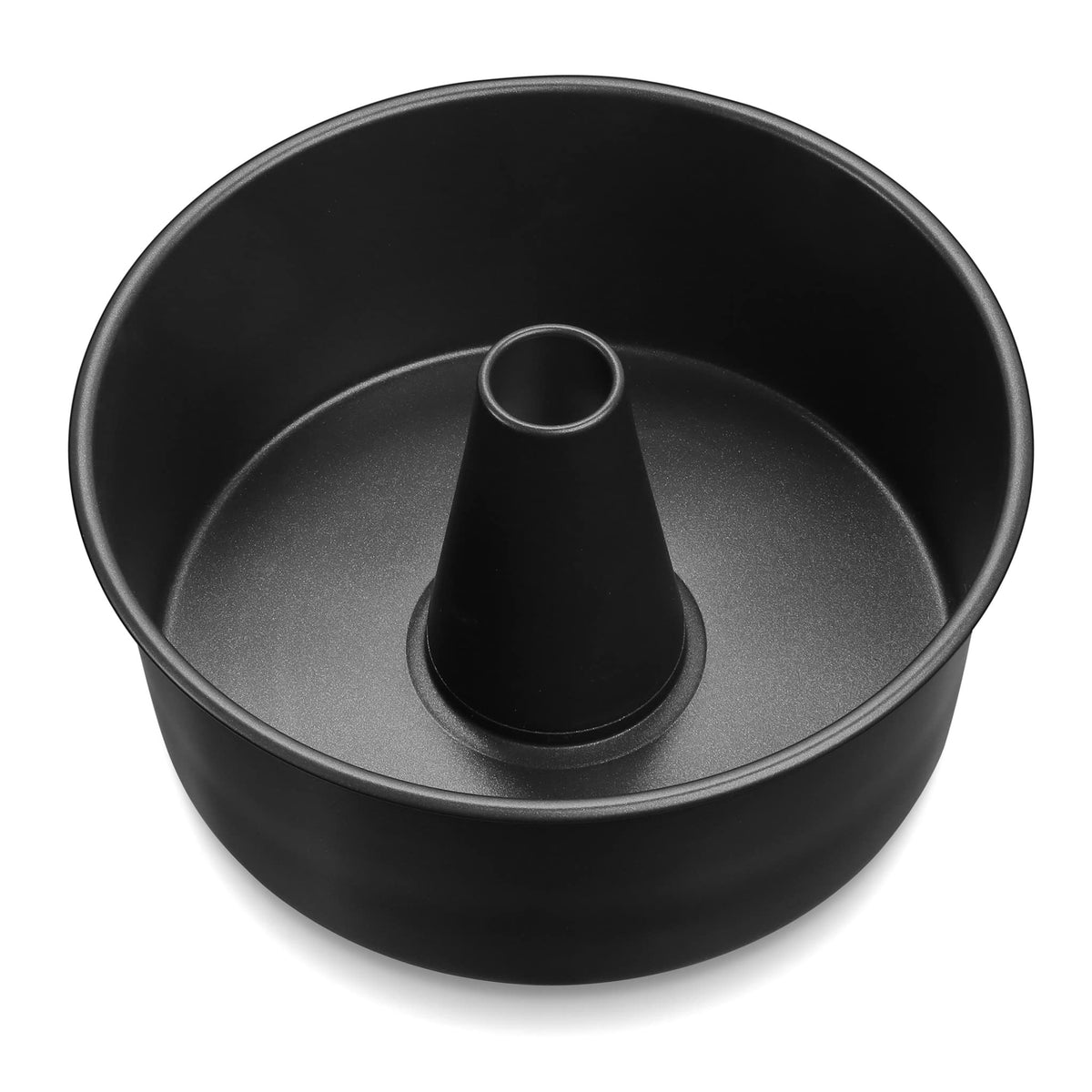 Lianyu 10 X 4 Inch Angel Food Cake Pan, Black Nonstick Tube Pan For Baking Pound Cake, Deep Chiffon Cake Mold With Stainless Ste