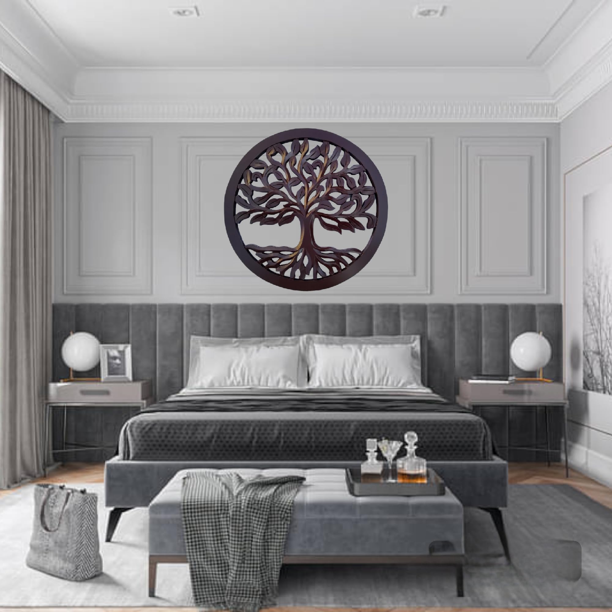 M.A Wooden Wooden Tree Of Life Wall Decor Hanging Art Wooden Brown Tree Of Life Wall Art Panel Indoor And Outdoor Wall Hanging S