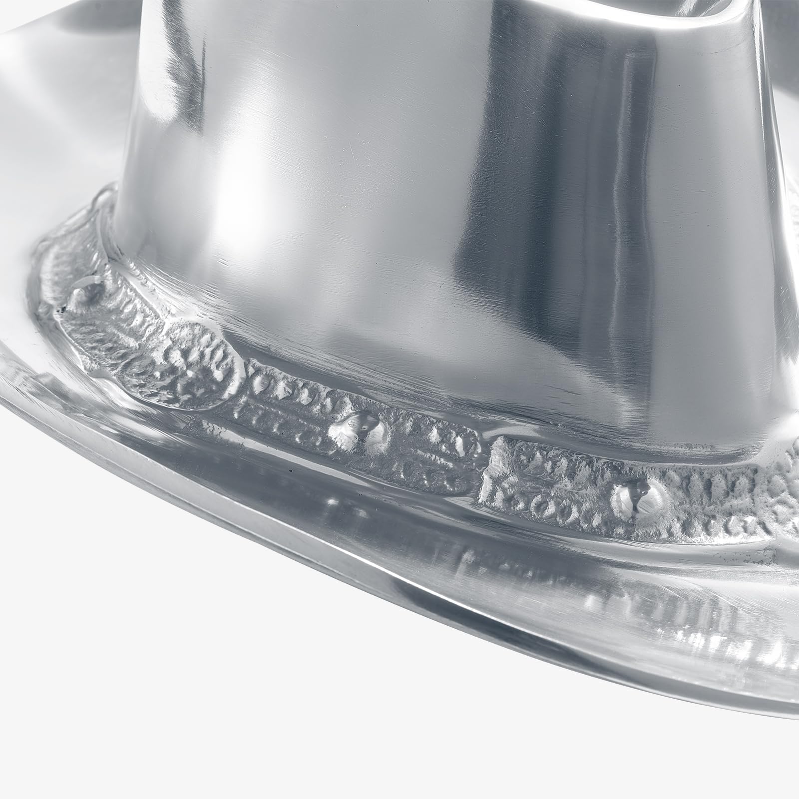 Cowboy Hat Chip and Dip Serving Bowl Silver Brass Snack