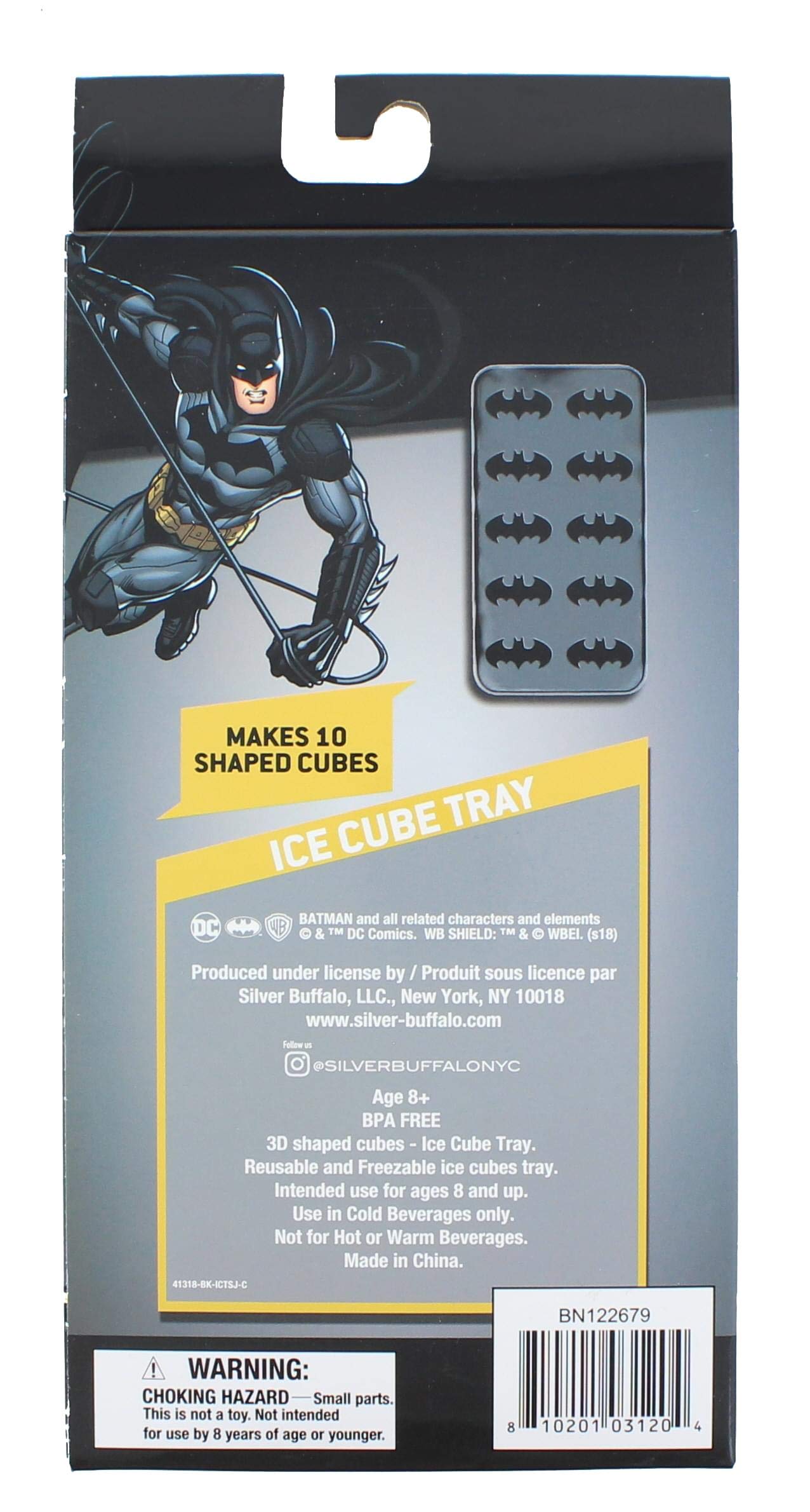 Dc Comics Batman Logo Silicone Ice Cube Tray | Makes 10 Molded Cubes