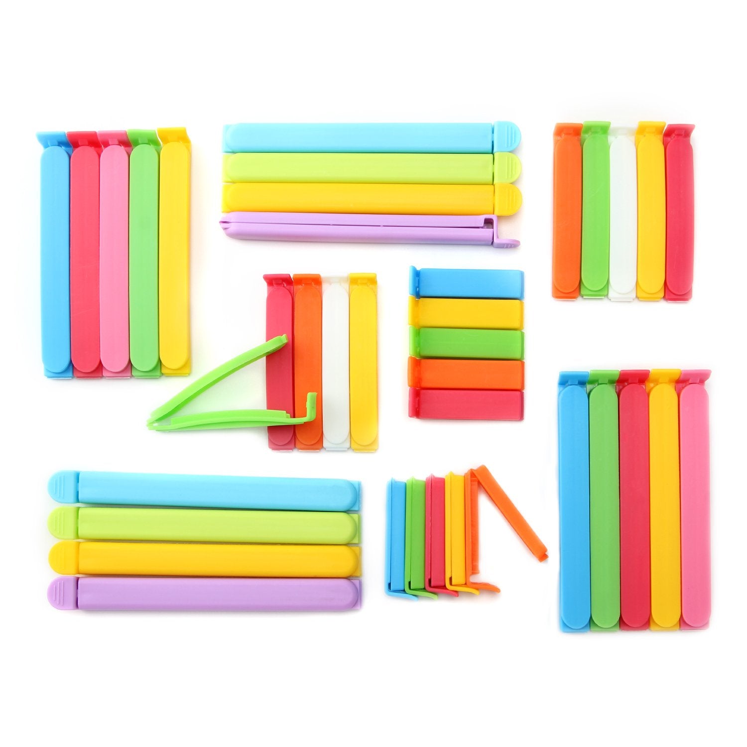 Anphsin Set Of 38 Plastic Chip Clips Bag Sealing Clips For Food And Snack Storage (2.3 In, 3.6 In, 5 In, 6.3 In)