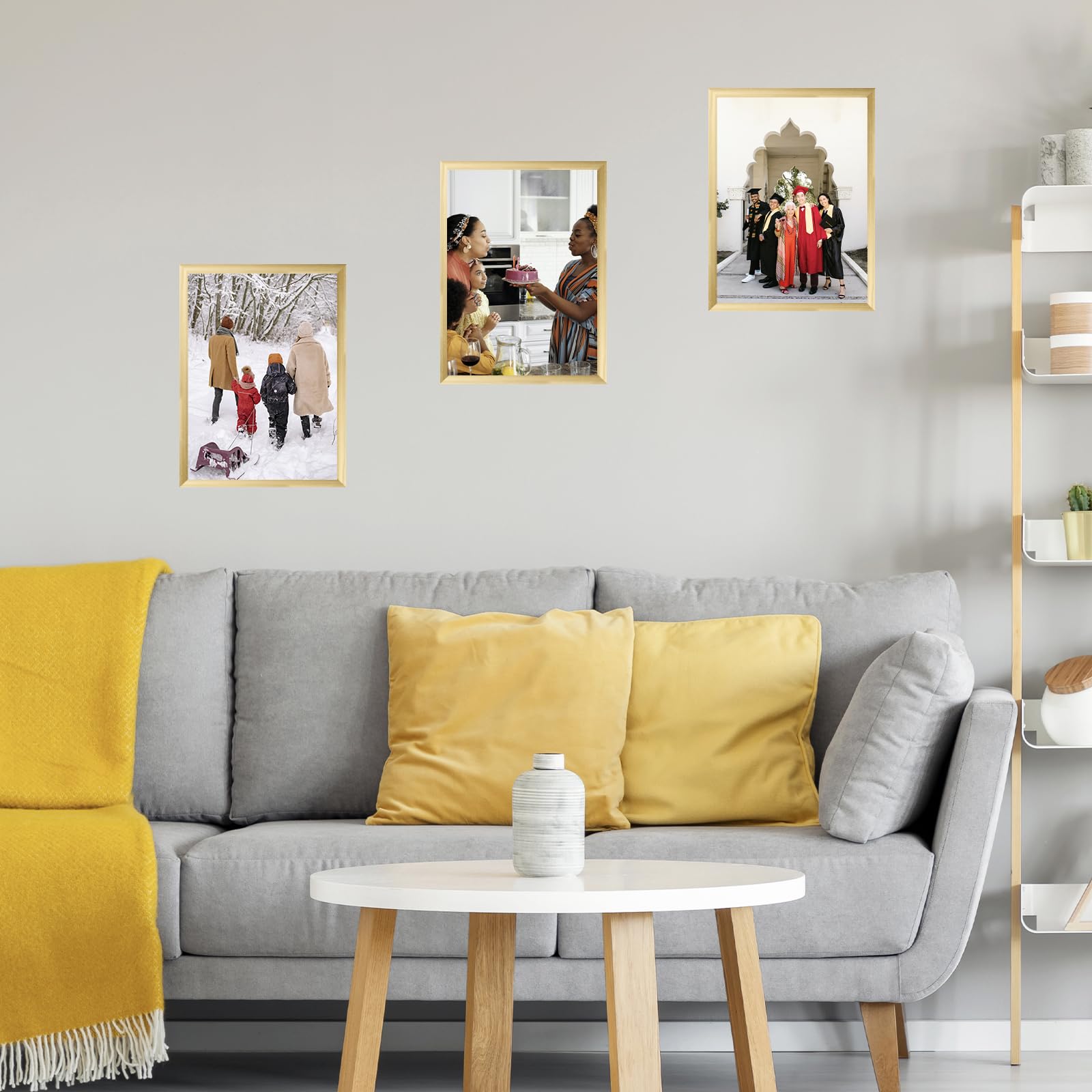 JCJMY 9.5x13 Picture Frame Gold for Wall Hanging, Wall Mounting Horizontally or Vertically, 9.5 x 13 Wall Gallery Poster Photo F
