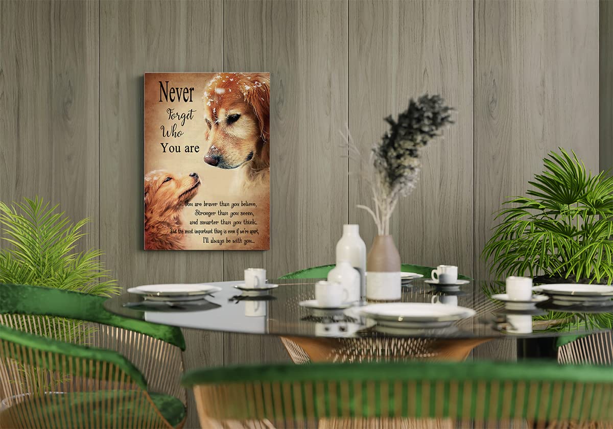 Golden Retriever Dog Meaning Quotes Never Forget Who You Are Wall Art Canvas Inspirational Saying Themed 11X14 Inch Prints Decor