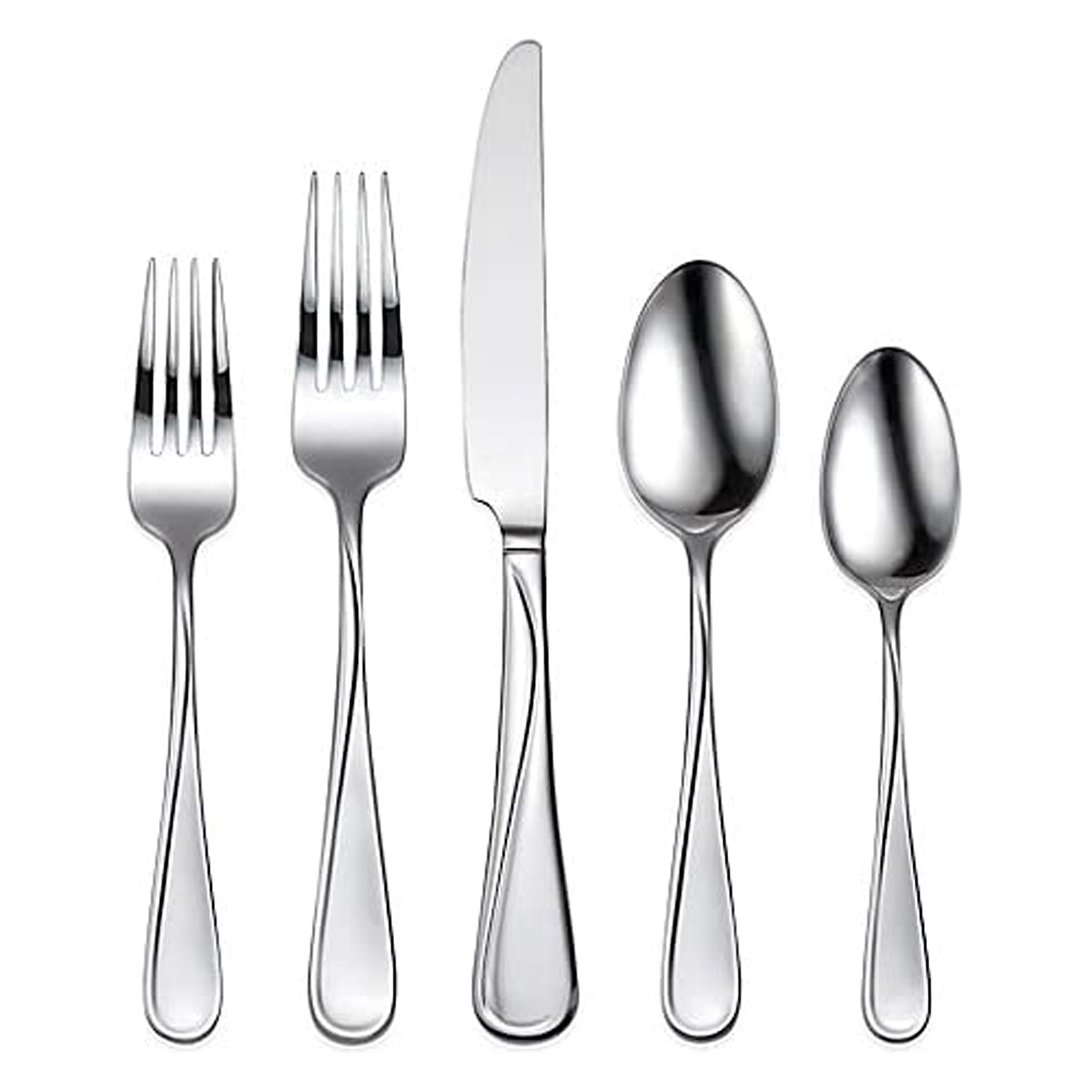 Oneida Soar 65Pc Flatware Set, 65 Count, Metallic