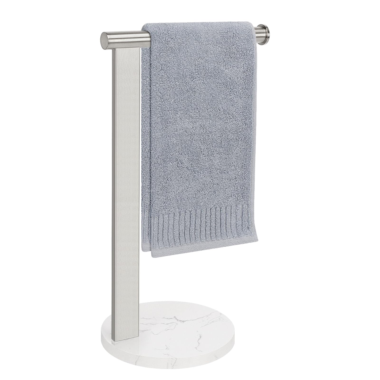 Siyzda Hand Towel Holder Stand For Bathroom, L- Shaped Freestanding Hand Towel Rack, Towel Bar Kitchen Vanity Countertop Organiz