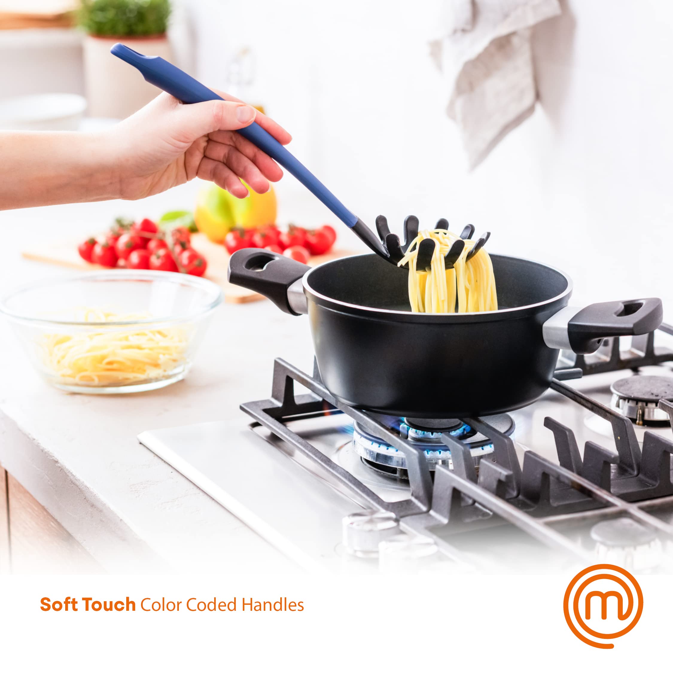 Masterchef Kitchen Utensils Set, Nylon Cooking Utensils Set Of 6, Non Toxic & Non Scratch Cooking Tools For Non Stick Cookware I