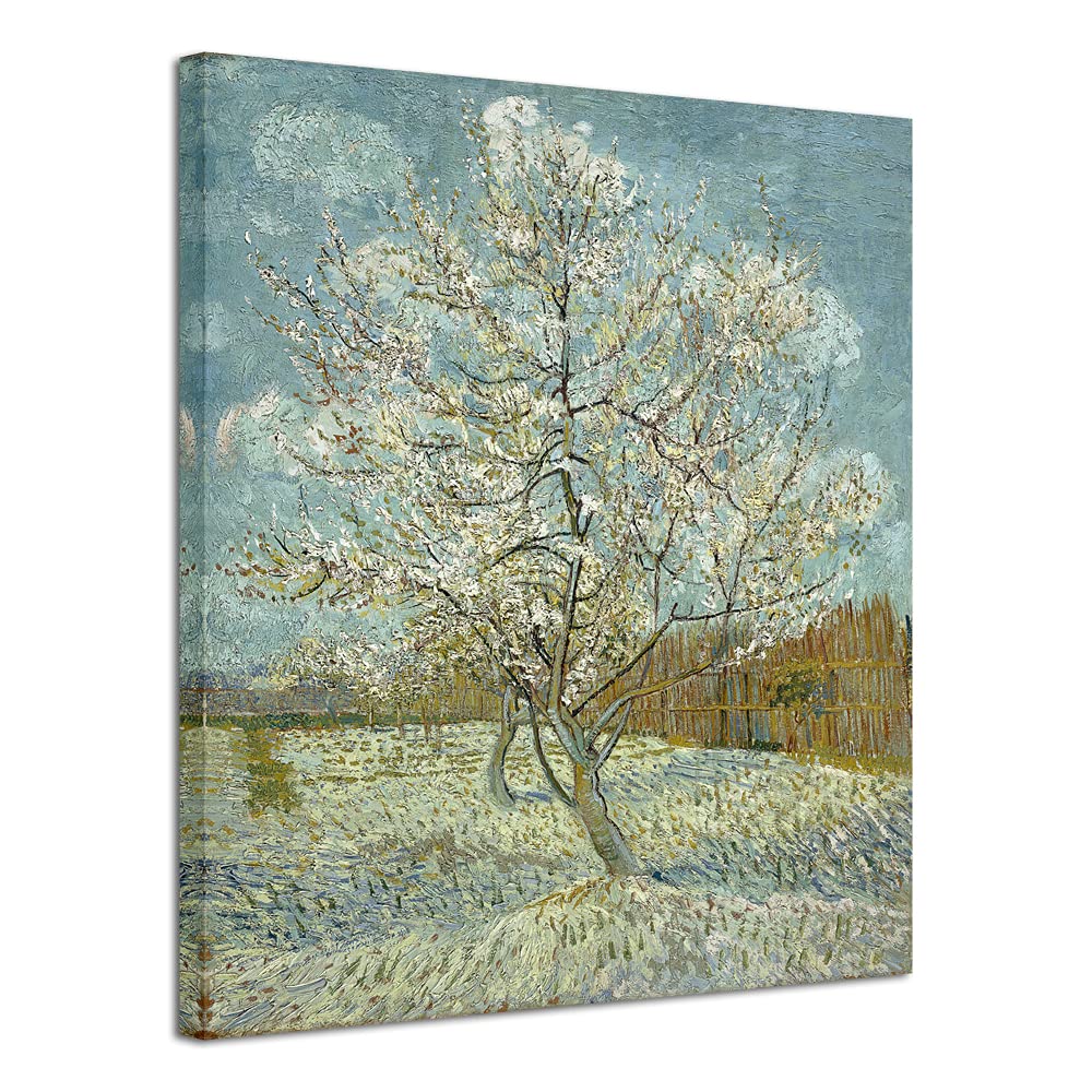 Wieco Art The Pink Peach Tree By Van Gogh Famous Oil Paintings Reproduction Large Modern Stretched And Framed Landscapes Artwork