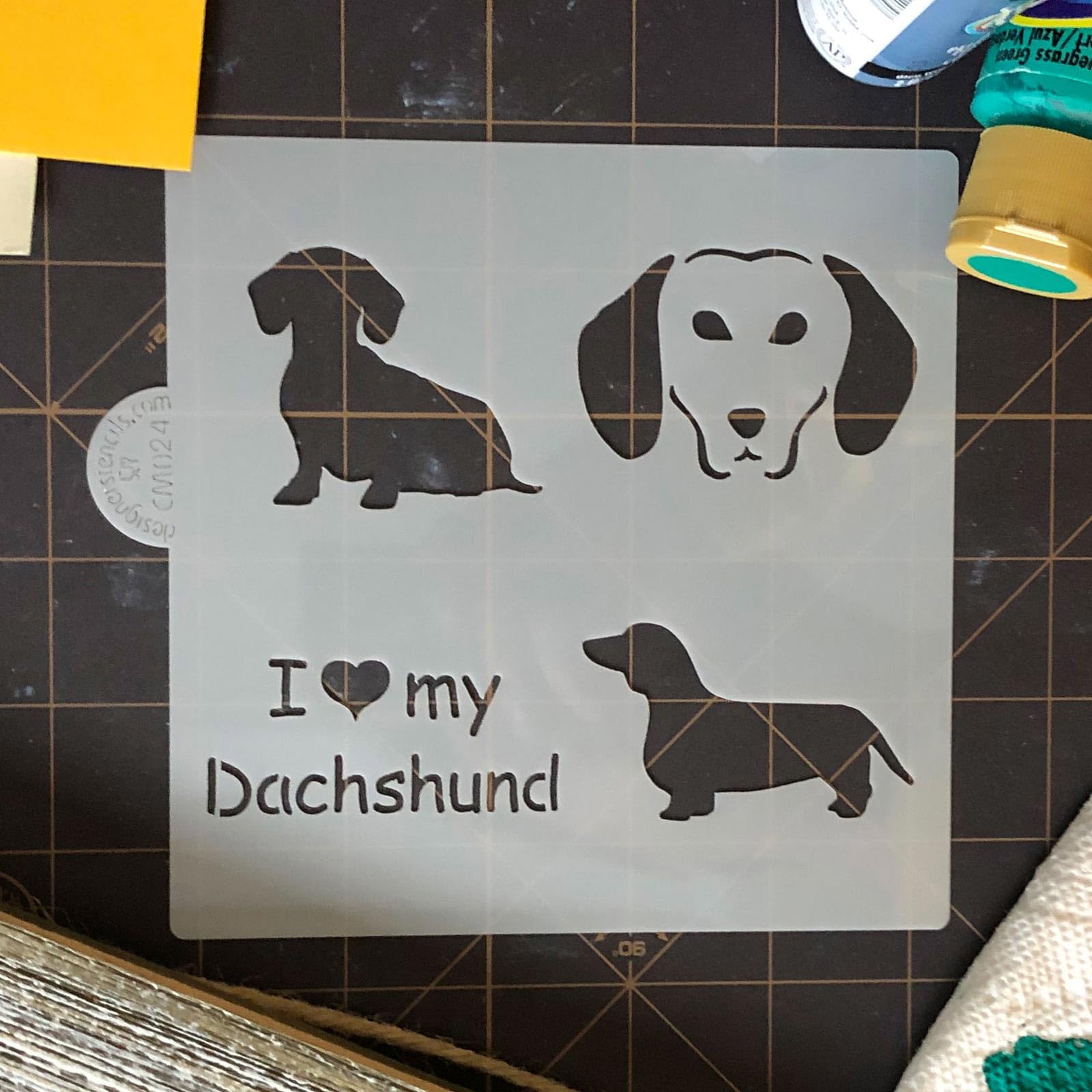 I Love My Dachshund Cookie And Craft Stencil By Designer Stencils