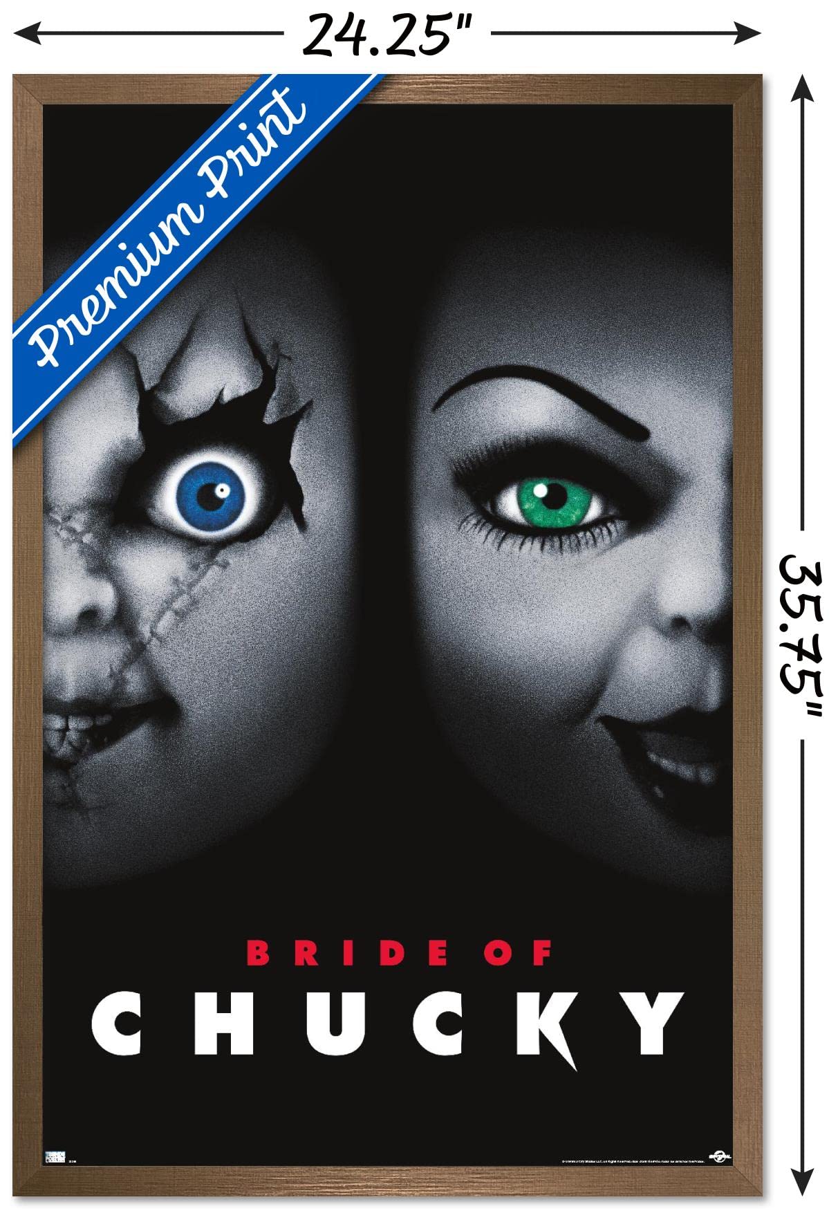 Trends International Child'S Play: Bride Of Chucky - One Sheet Wall Poster, 22.375'' X 34'', Bronze Framed Version