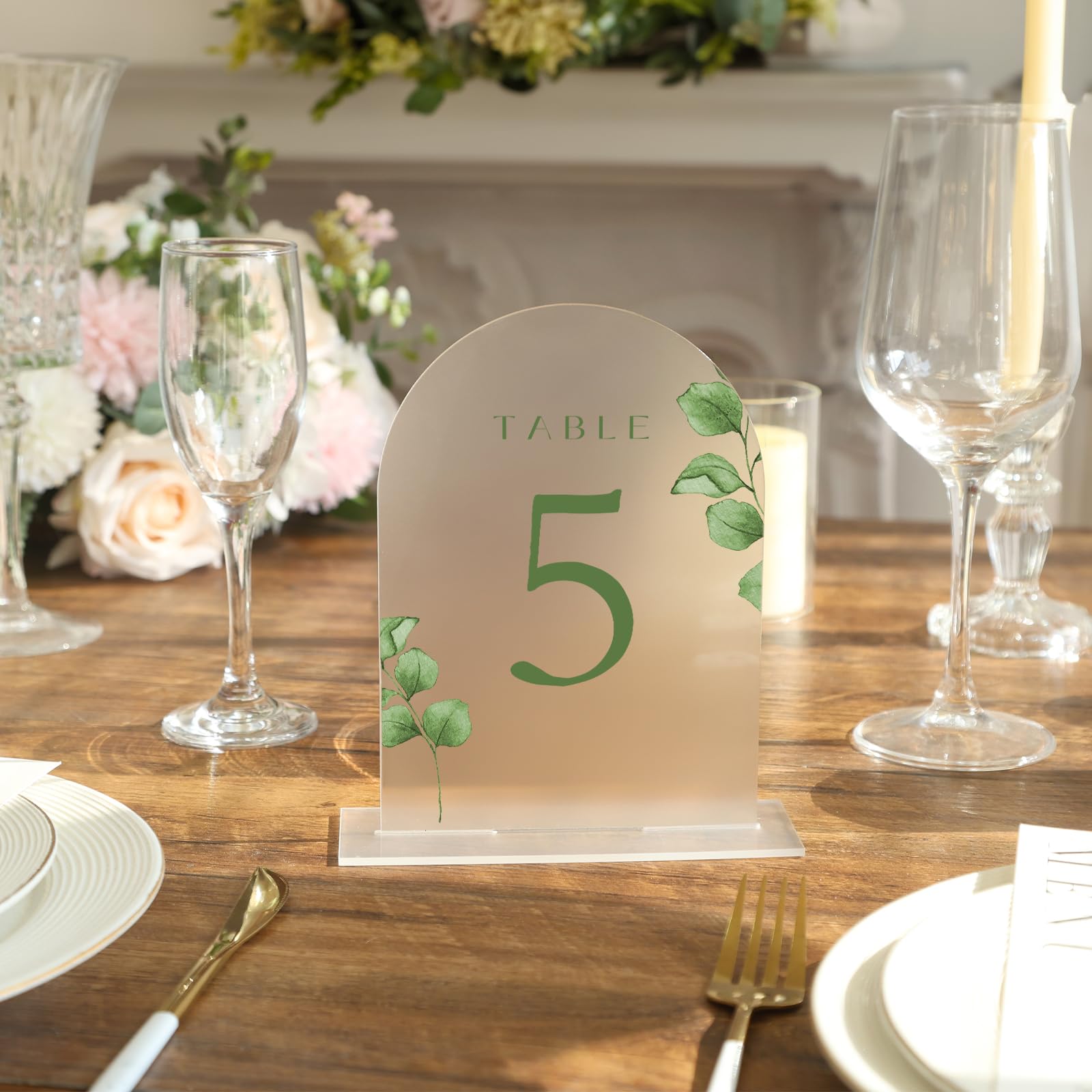 Uniqooo 20 Pcs Acrylic 5X7 Frosted Arch Table Sign For Wedding, 1/8 In Thick, Diy Blank Arch Sign Sheet Perfect For Decoration,