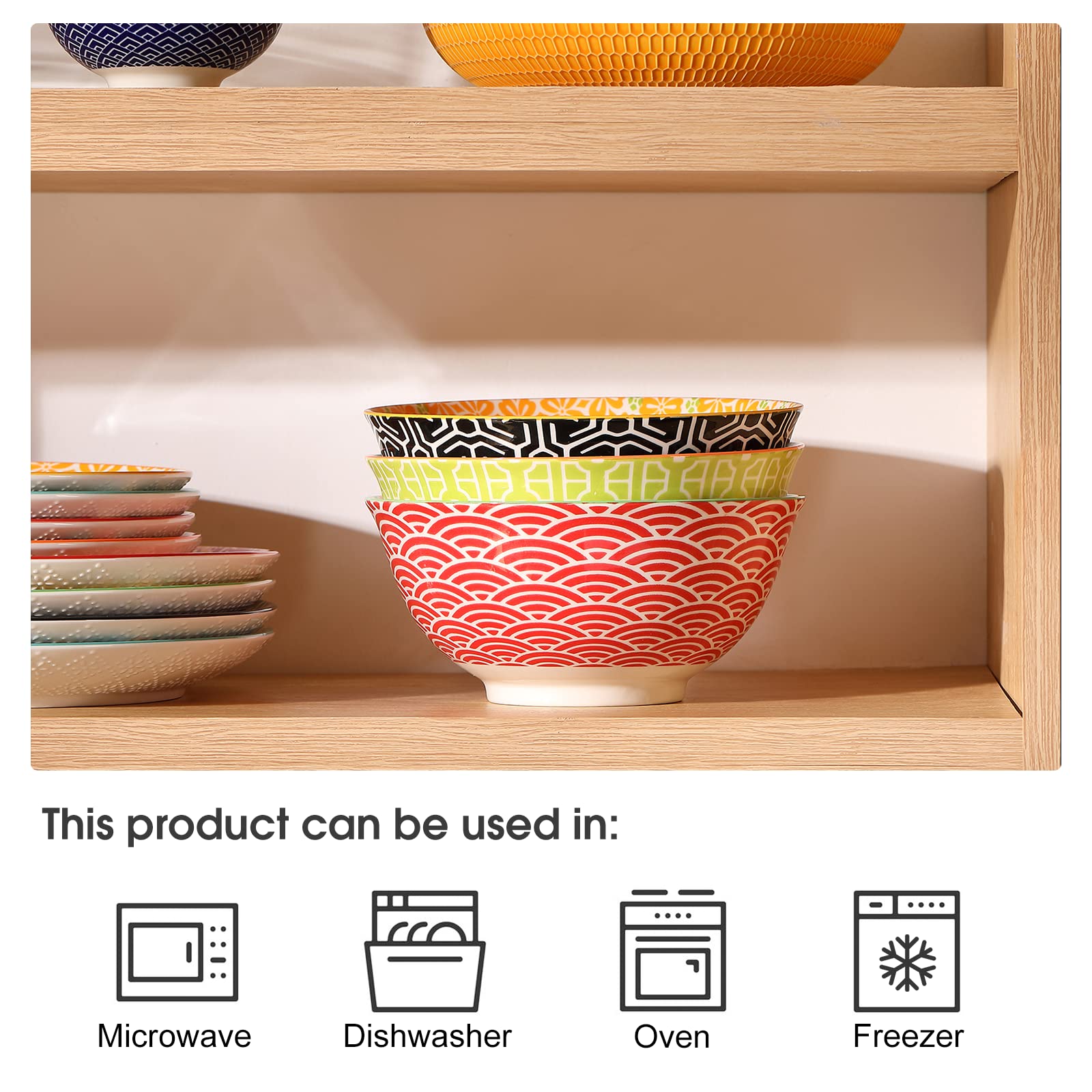 Metahom Salad Soup Bowls, Large Serving Bowls For Pho, Pasta Rarmen, 48 Oz Stackable Ceramic Bowls For Kitchen, Set Of 3, Microw